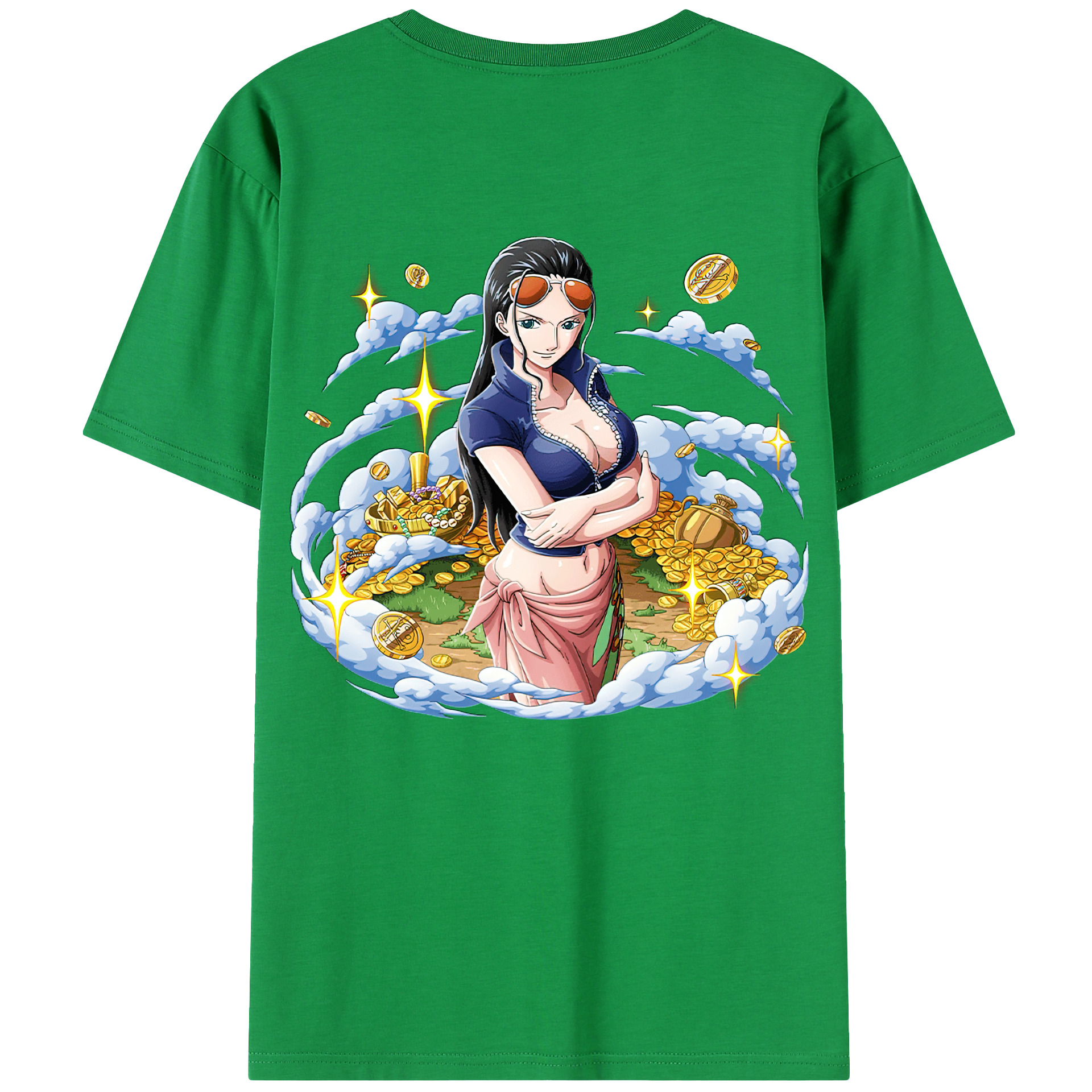 ワンピース ニコ・ロビン ONE PIECE Nico Robin 綿100％半袖Tシャツ（背面プリント）