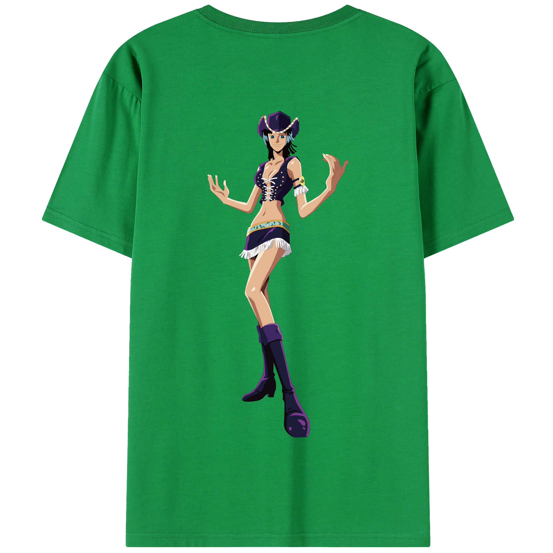ワンピース ニコ・ロビン ONE PIECE Nico Robin 綿100％半袖Tシャツ（背面プリント）