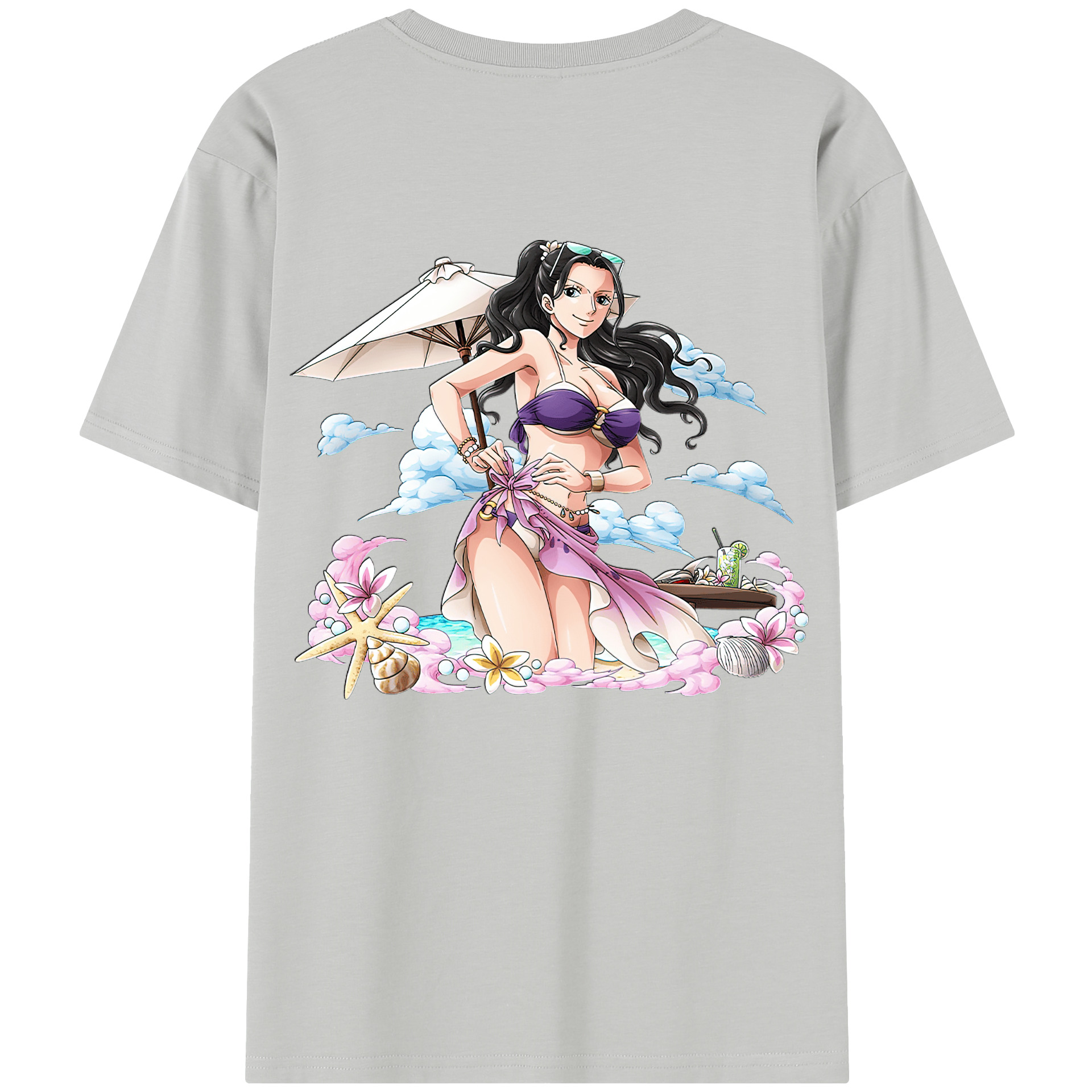 ワンピース ニコ・ロビン ONE PIECE Nico Robin 綿100％半袖Tシャツ（背面プリント）