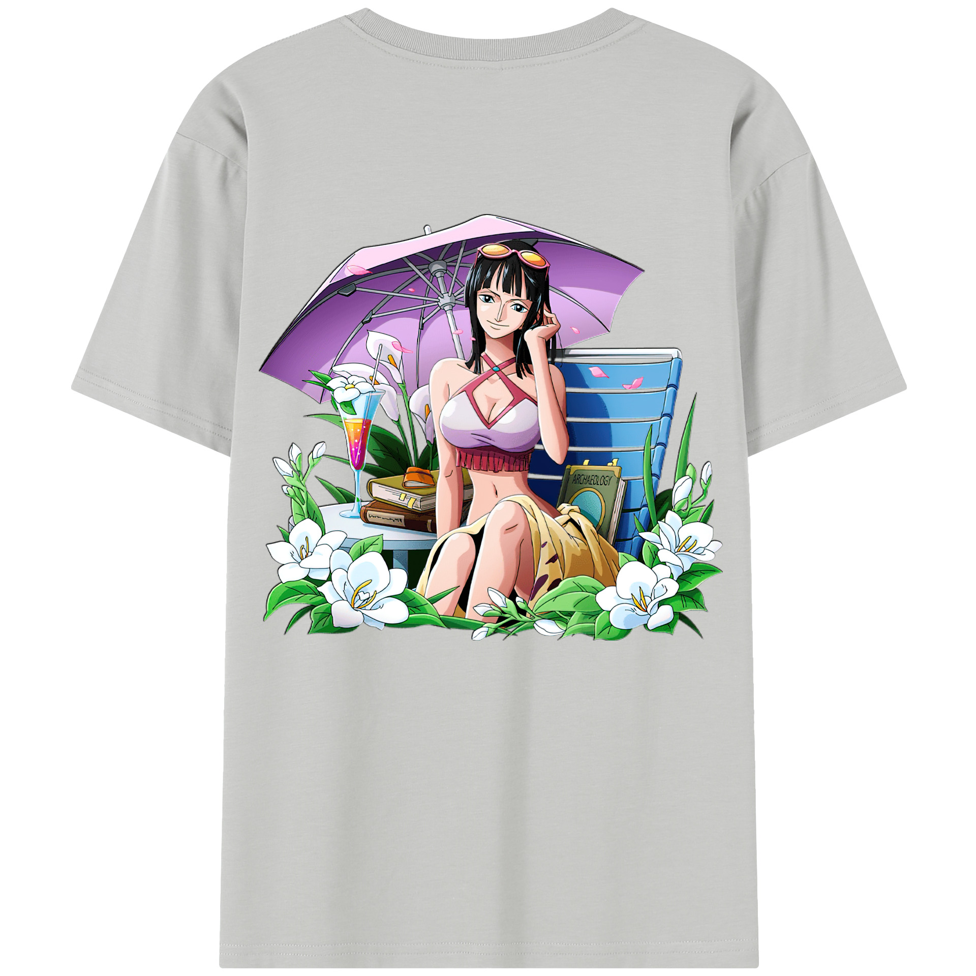 ワンピース ニコ・ロビン ONE PIECE Nico Robin 綿100％半袖Tシャツ（背面プリント）