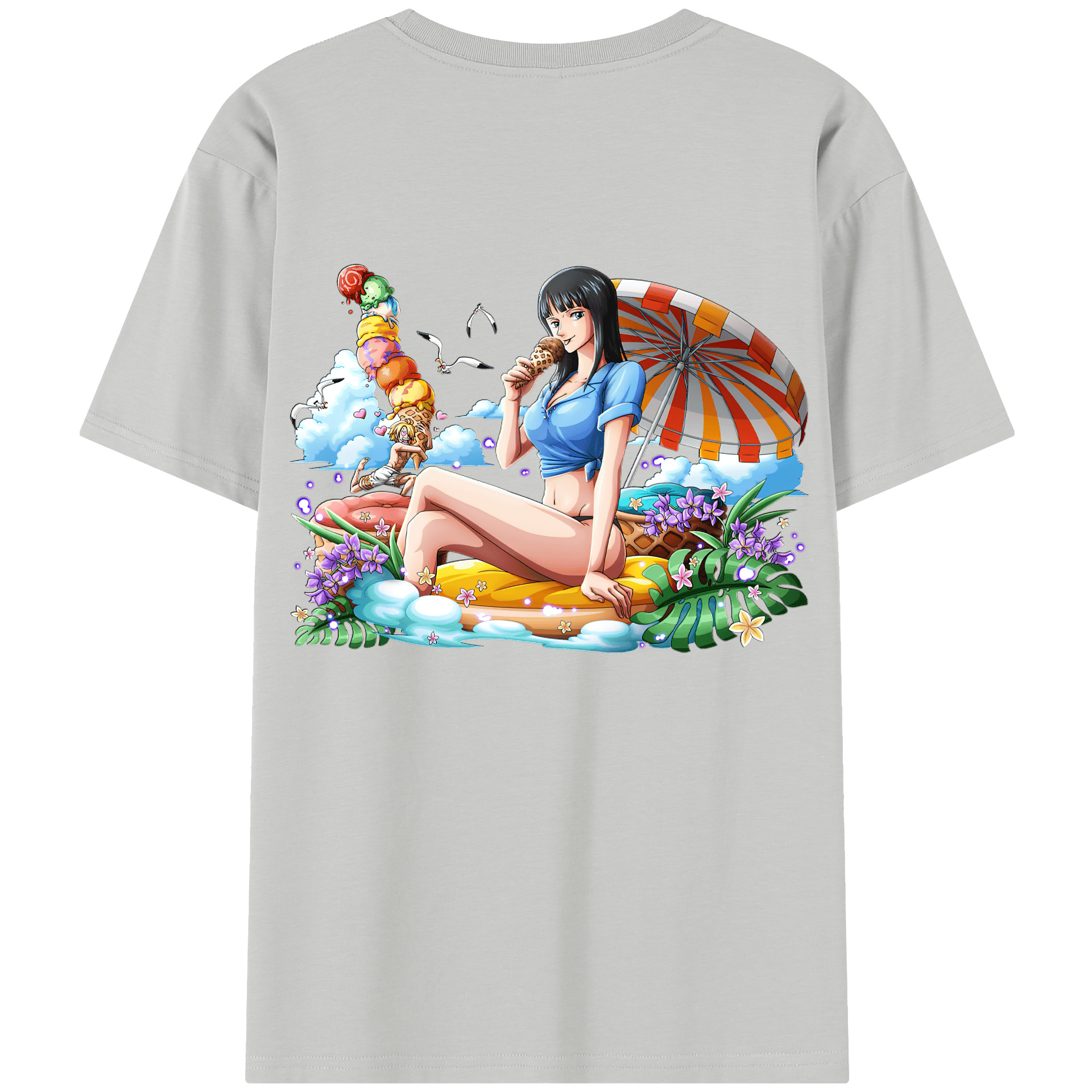 （画像用） ワンピース ニコ・ロビン ONE PIECE Nico Robin 綿100％半袖Tシャツ（背面プリント）