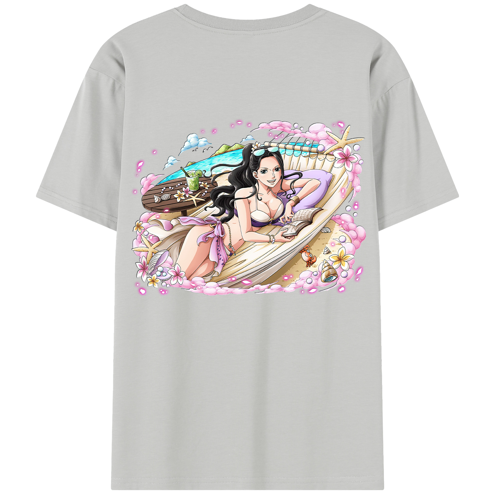 ワンピース ニコ・ロビン ONE PIECE Nico Robin 綿100％半袖Tシャツ（背面プリント）