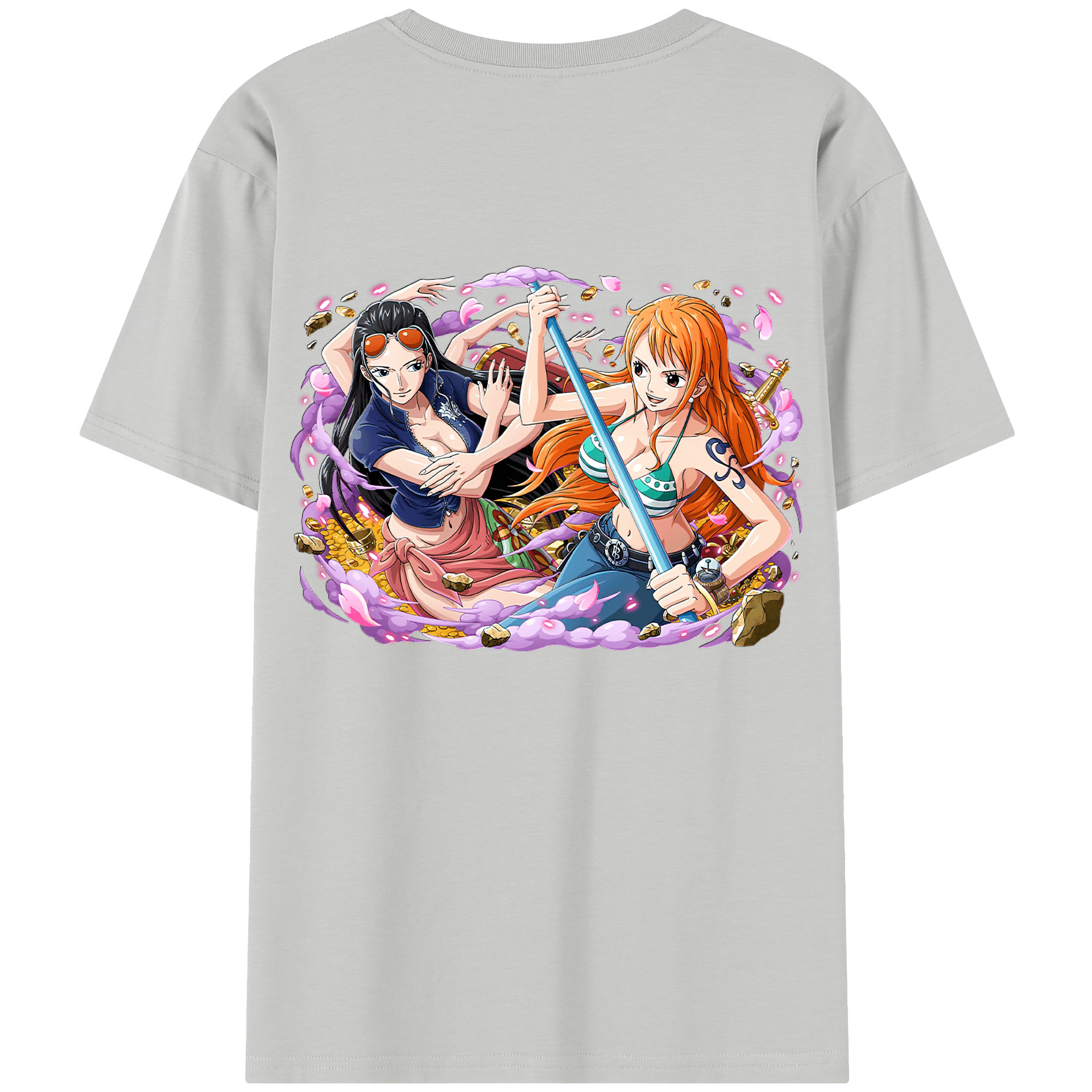 ワンピース ニコ・ロビン ONE PIECE Nico Robin 綿100％半袖Tシャツ（背面プリント）