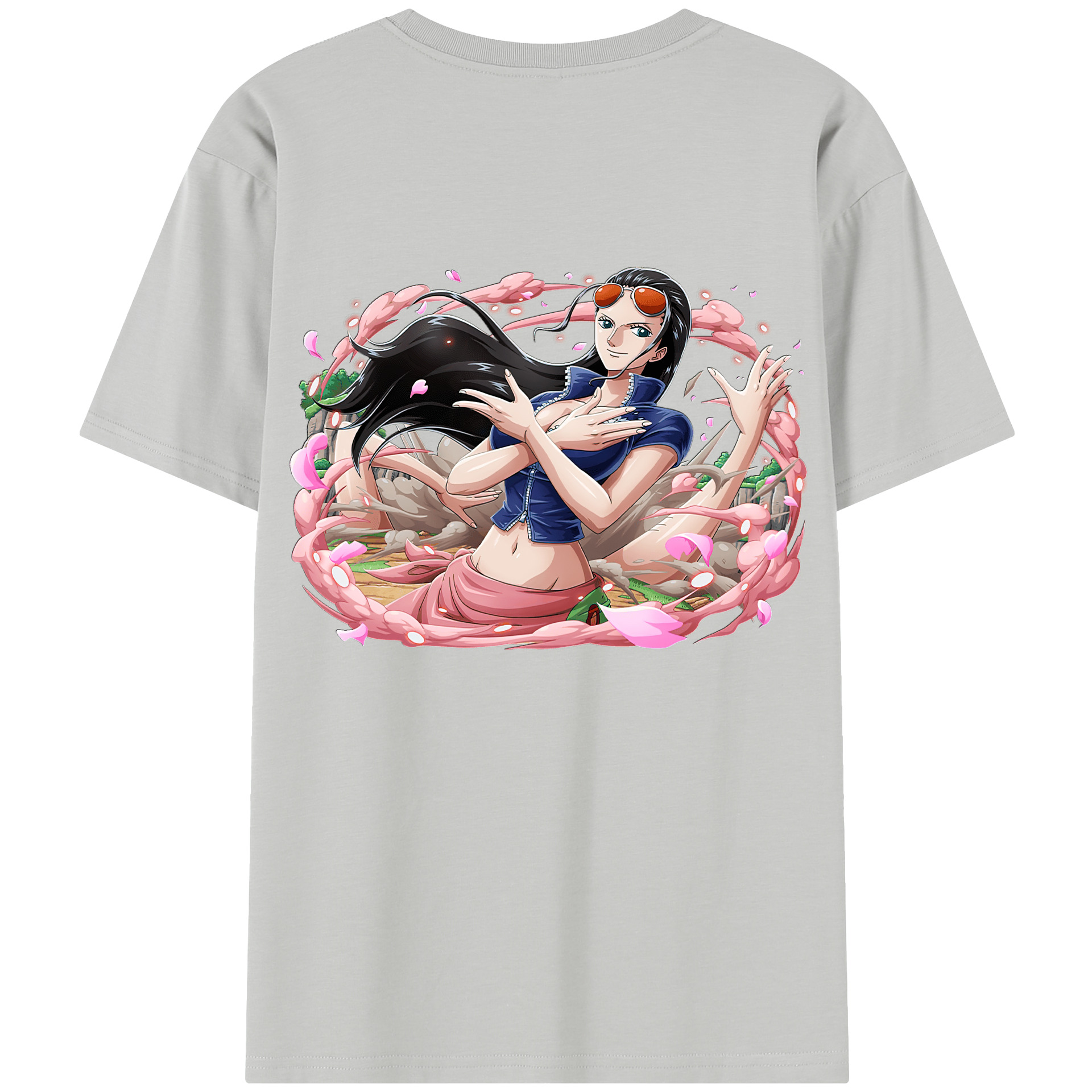 ワンピース ニコ・ロビン ONE PIECE Nico Robin 綿100％半袖Tシャツ（背面プリント）