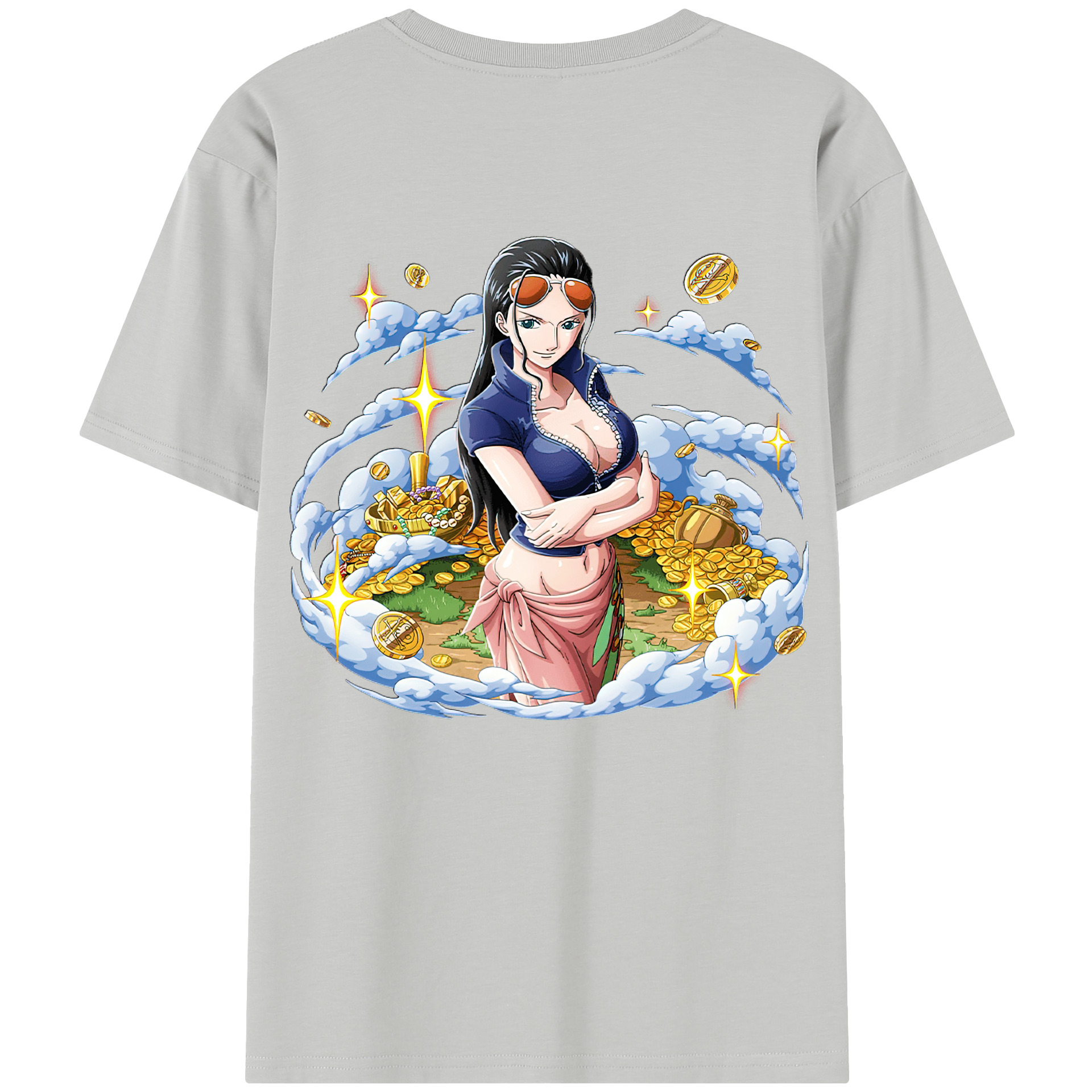 ワンピース ニコ・ロビン ONE PIECE Nico Robin 綿100％半袖Tシャツ（背面プリント）