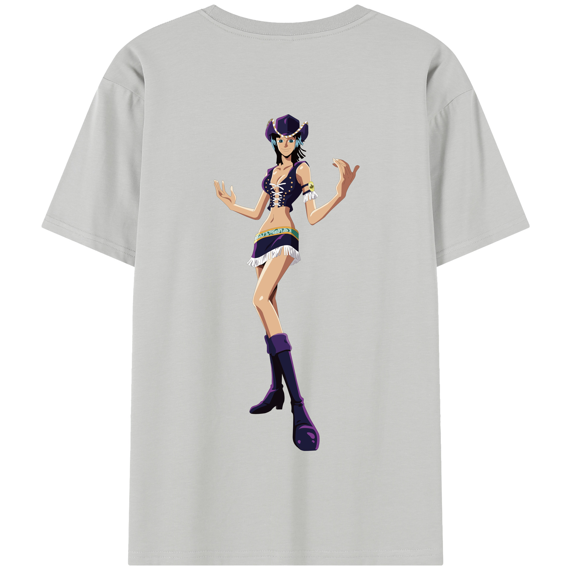ワンピース ニコ・ロビン ONE PIECE Nico Robin 綿100％半袖Tシャツ（背面プリント）