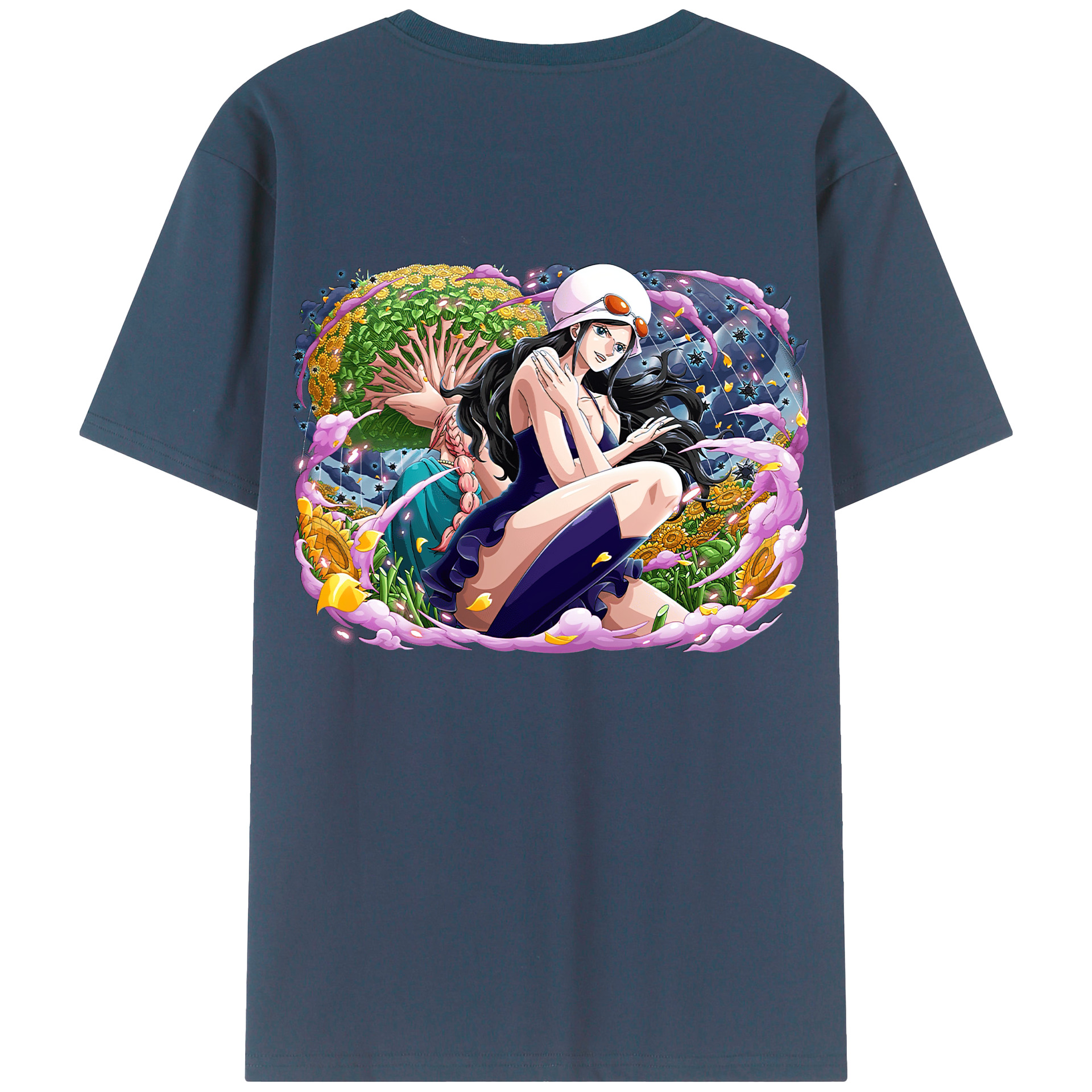 ワンピース ニコ・ロビン ONE PIECE Nico Robin 綿100％半袖Tシャツ（背面プリント）