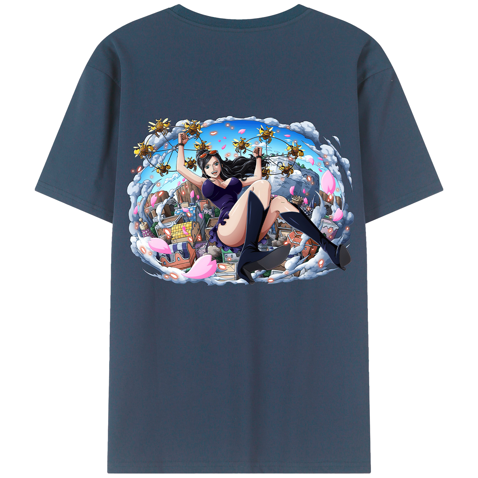 ワンピース ニコ・ロビン ONE PIECE Nico Robin 綿100％半袖Tシャツ（背面プリント）