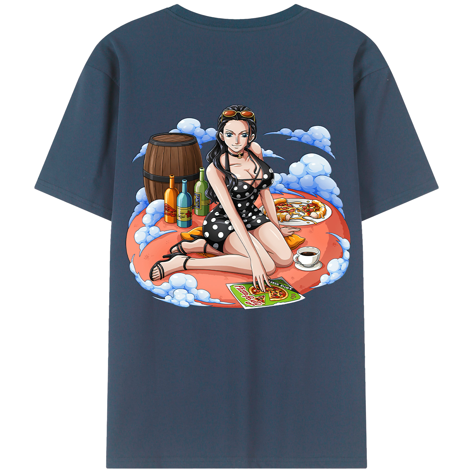 ワンピース ニコ・ロビン ONE PIECE Nico Robin 綿100％半袖Tシャツ（背面プリント）