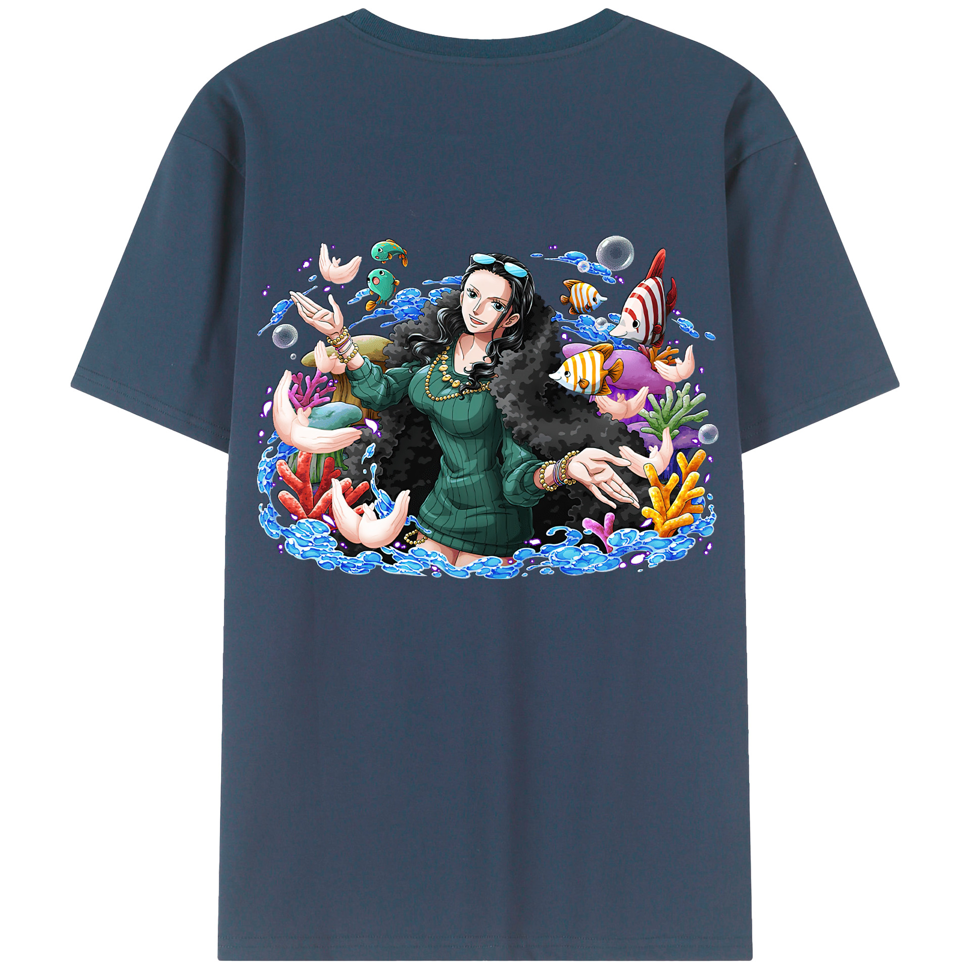 ワンピース ニコ・ロビン ONE PIECE Nico Robin 綿100％半袖Tシャツ（背面プリント）