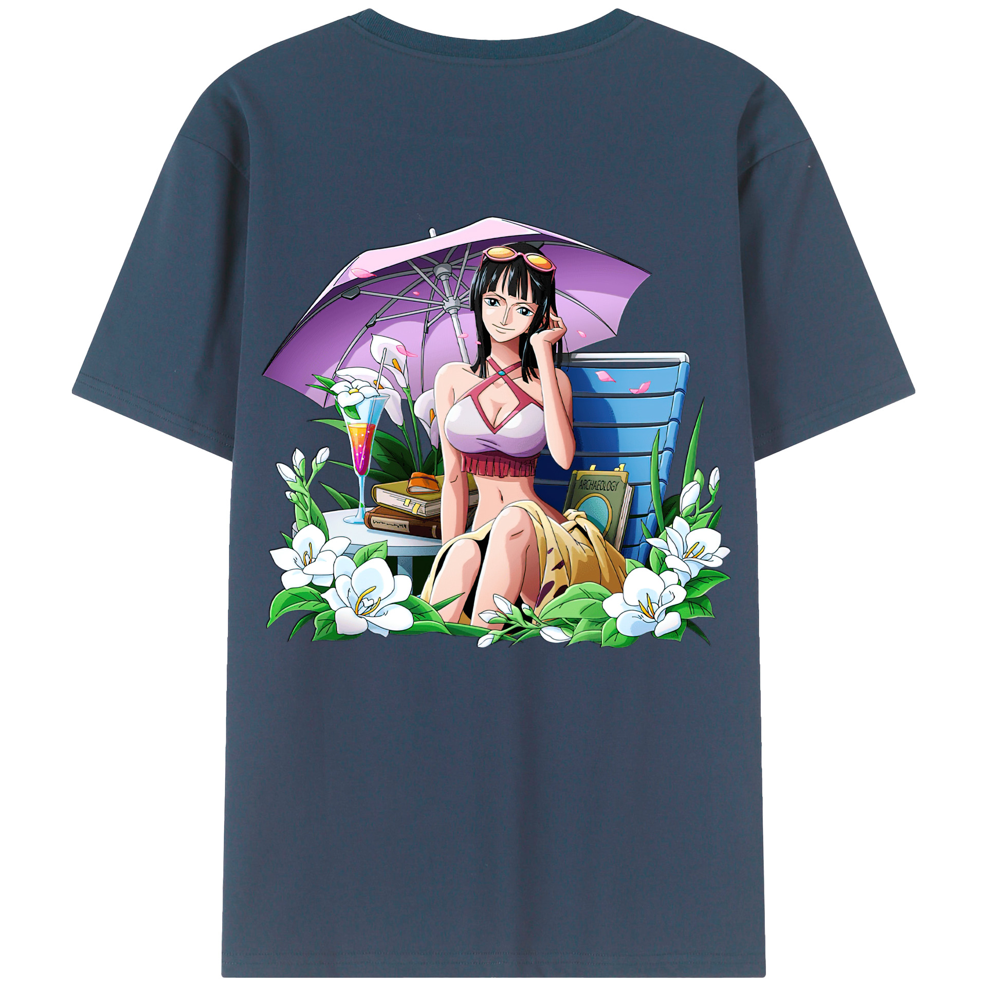 ワンピース ニコ・ロビン ONE PIECE Nico Robin 綿100％半袖Tシャツ（背面プリント）