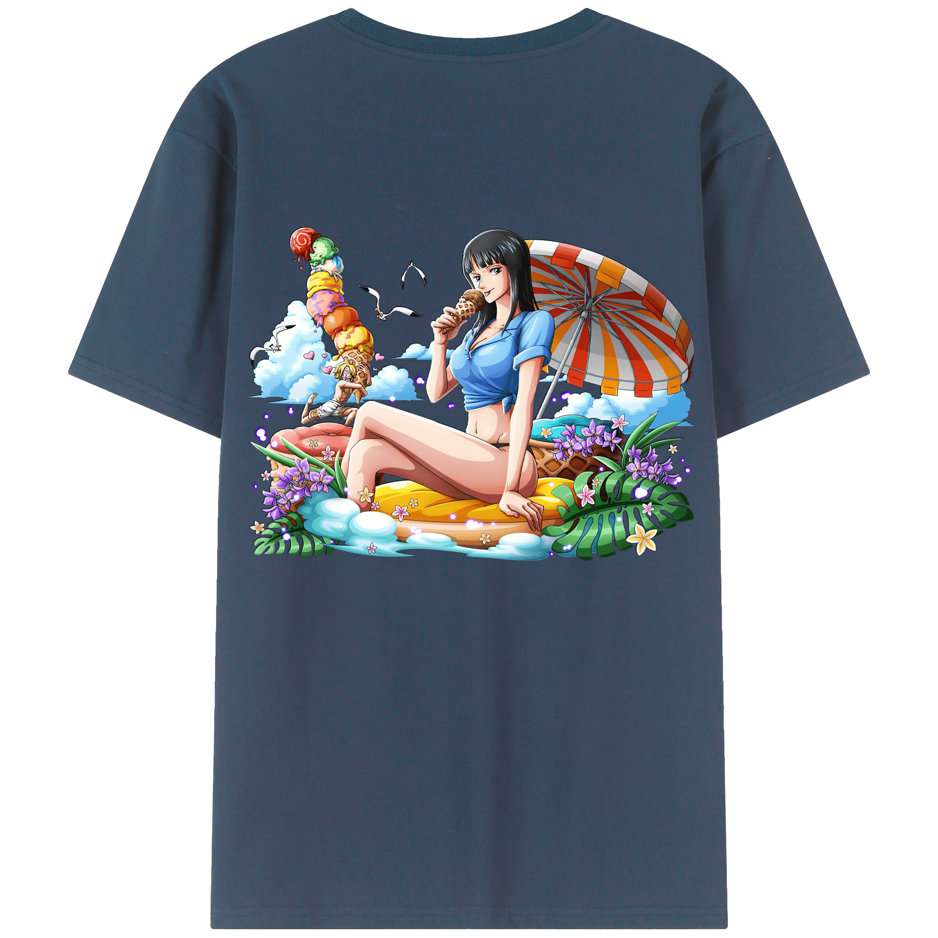 （画像用） ワンピース ニコ・ロビン ONE PIECE Nico Robin 綿100％半袖Tシャツ（背面プリント）