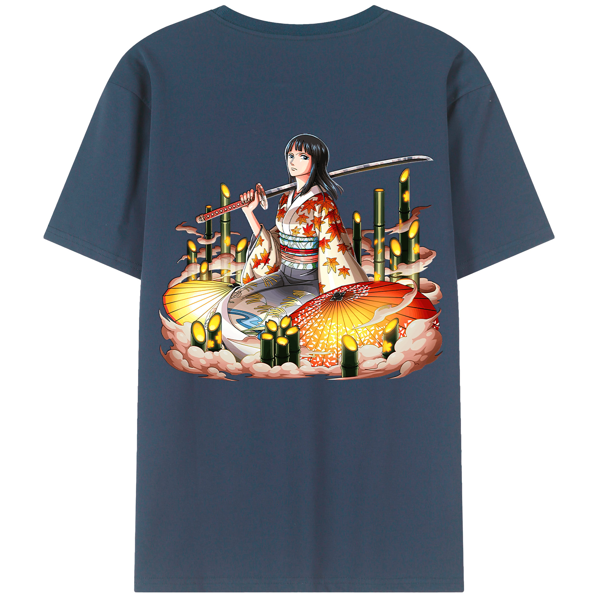 ワンピース ニコ・ロビン ONE PIECE Nico Robin 綿100％半袖Tシャツ（背面プリント）