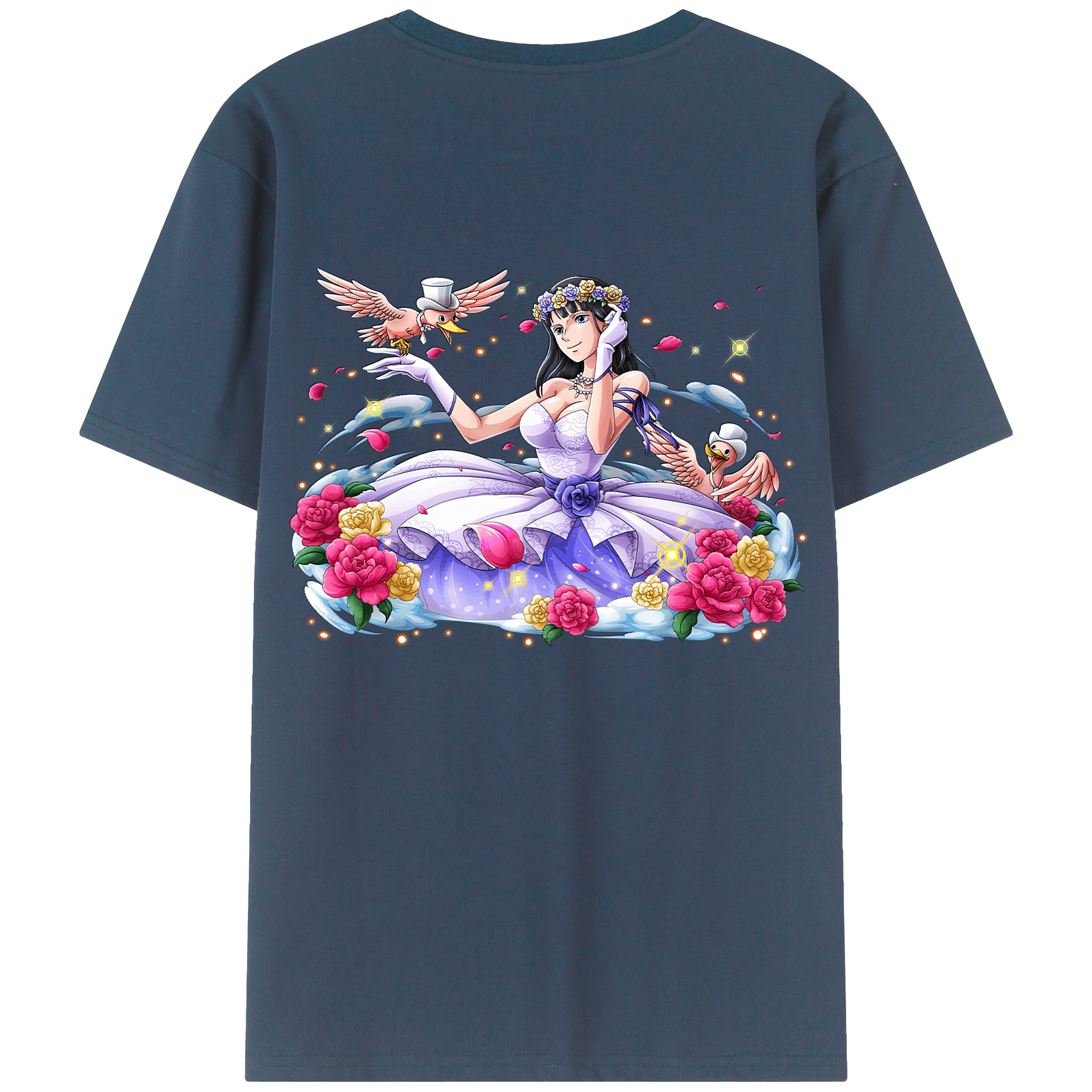 ワンピース ニコ・ロビン ONE PIECE Nico Robin 綿100％半袖Tシャツ（背面プリント）