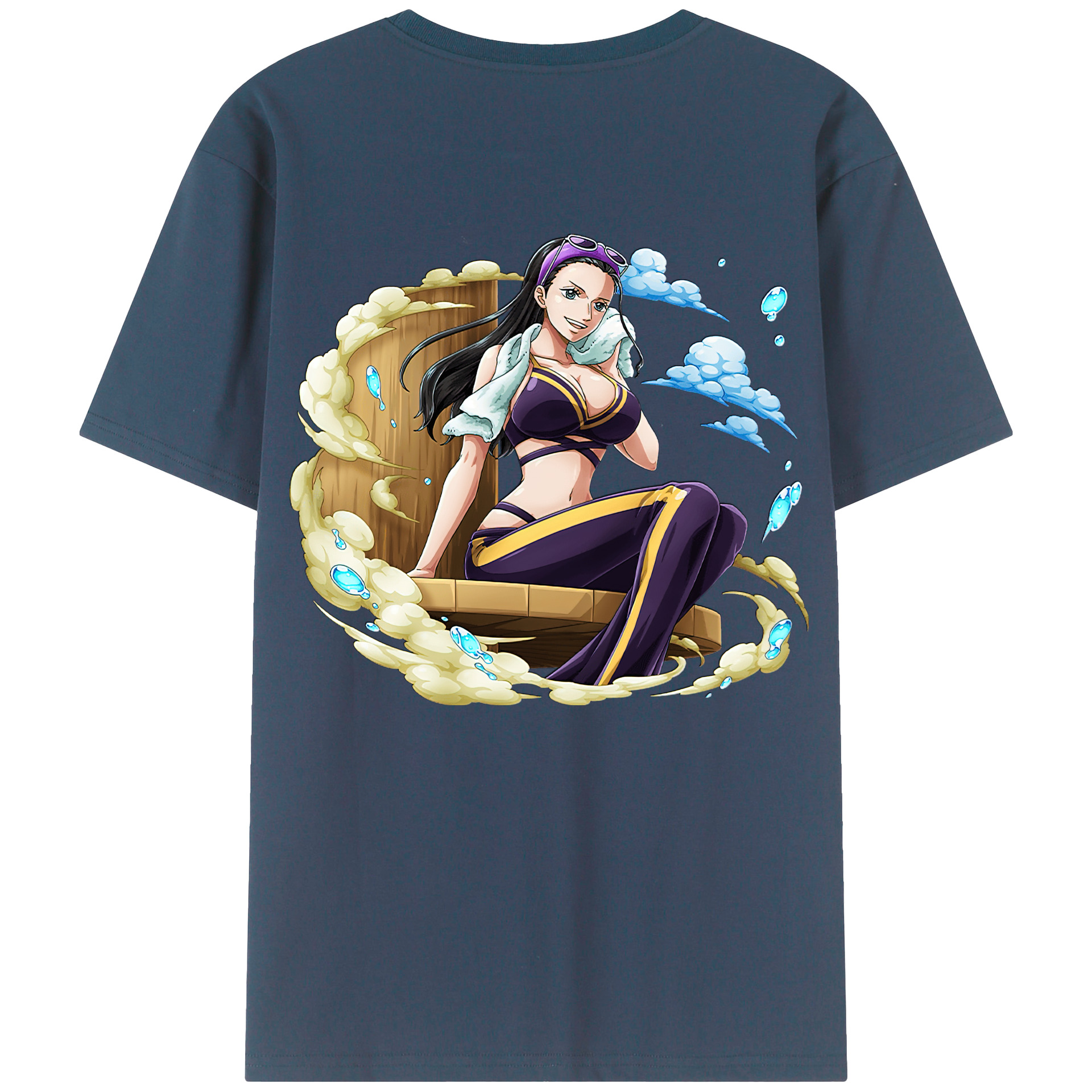 ワンピース ニコ・ロビン ONE PIECE Nico Robin 綿100％半袖Tシャツ（背面プリント）