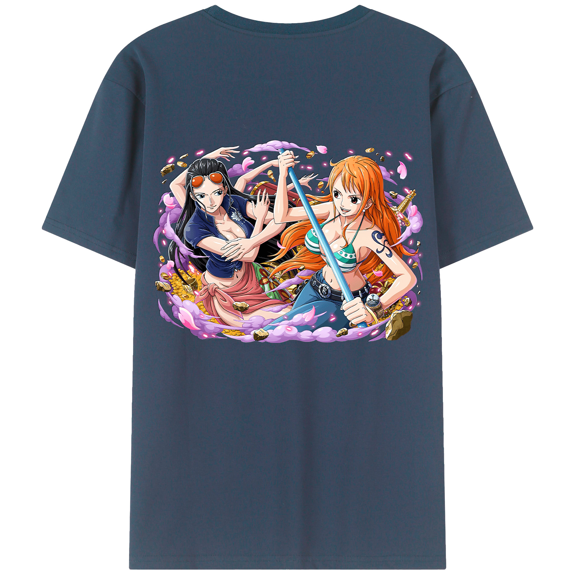 ワンピース ニコ・ロビン ONE PIECE Nico Robin 綿100％半袖Tシャツ（背面プリント）