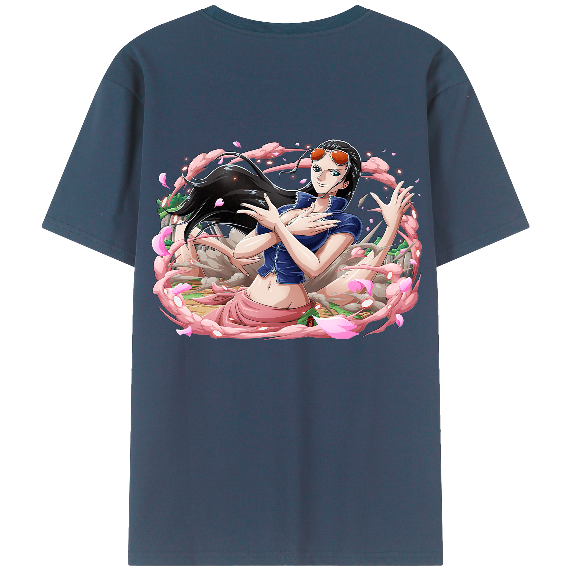 ワンピース ニコ・ロビン ONE PIECE Nico Robin 綿100％半袖Tシャツ（背面プリント）