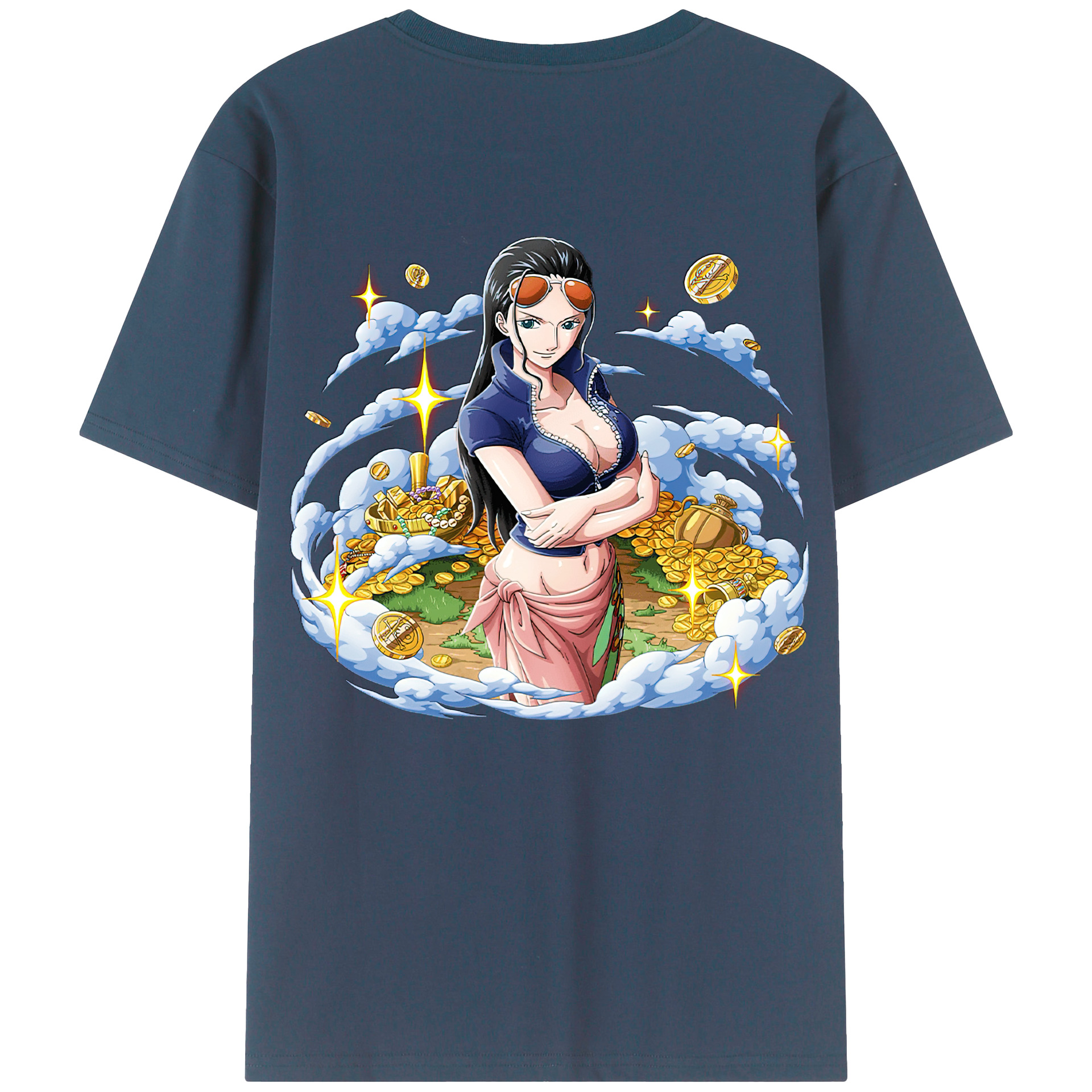 ワンピース ニコ・ロビン ONE PIECE Nico Robin 綿100％半袖Tシャツ（背面プリント）