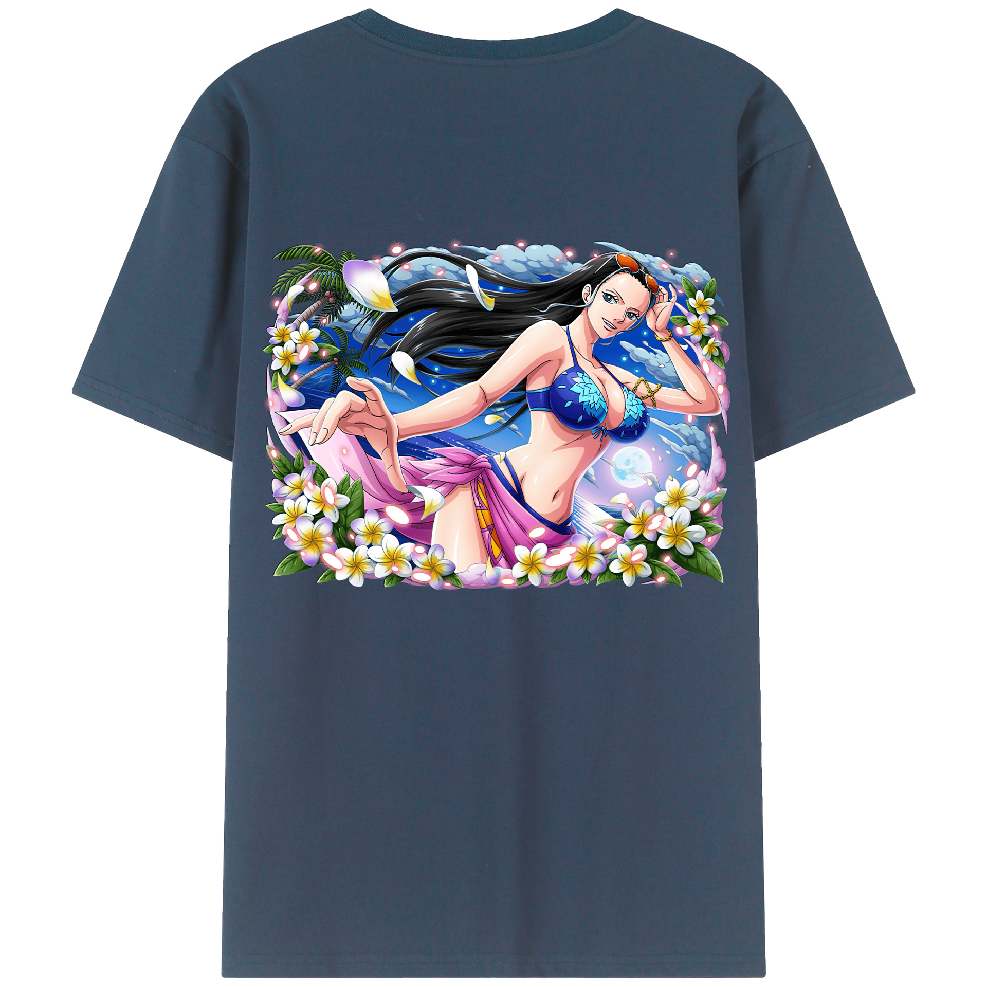 ワンピース ニコ・ロビン ONE PIECE Nico Robin 綿100％半袖Tシャツ（背面プリント）