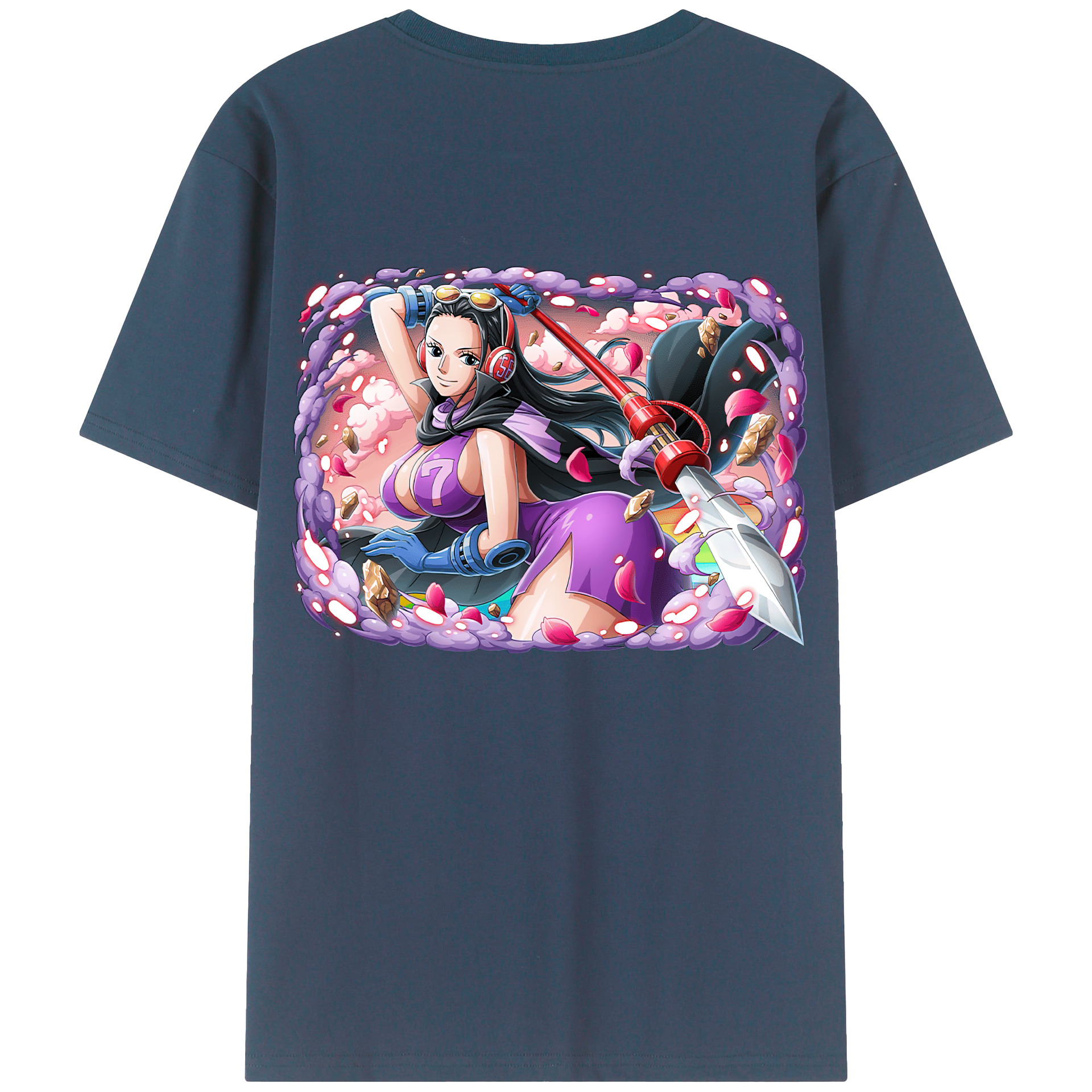ワンピース ニコ・ロビン ONE PIECE Nico Robin 綿100％半袖Tシャツ（背面プリント）