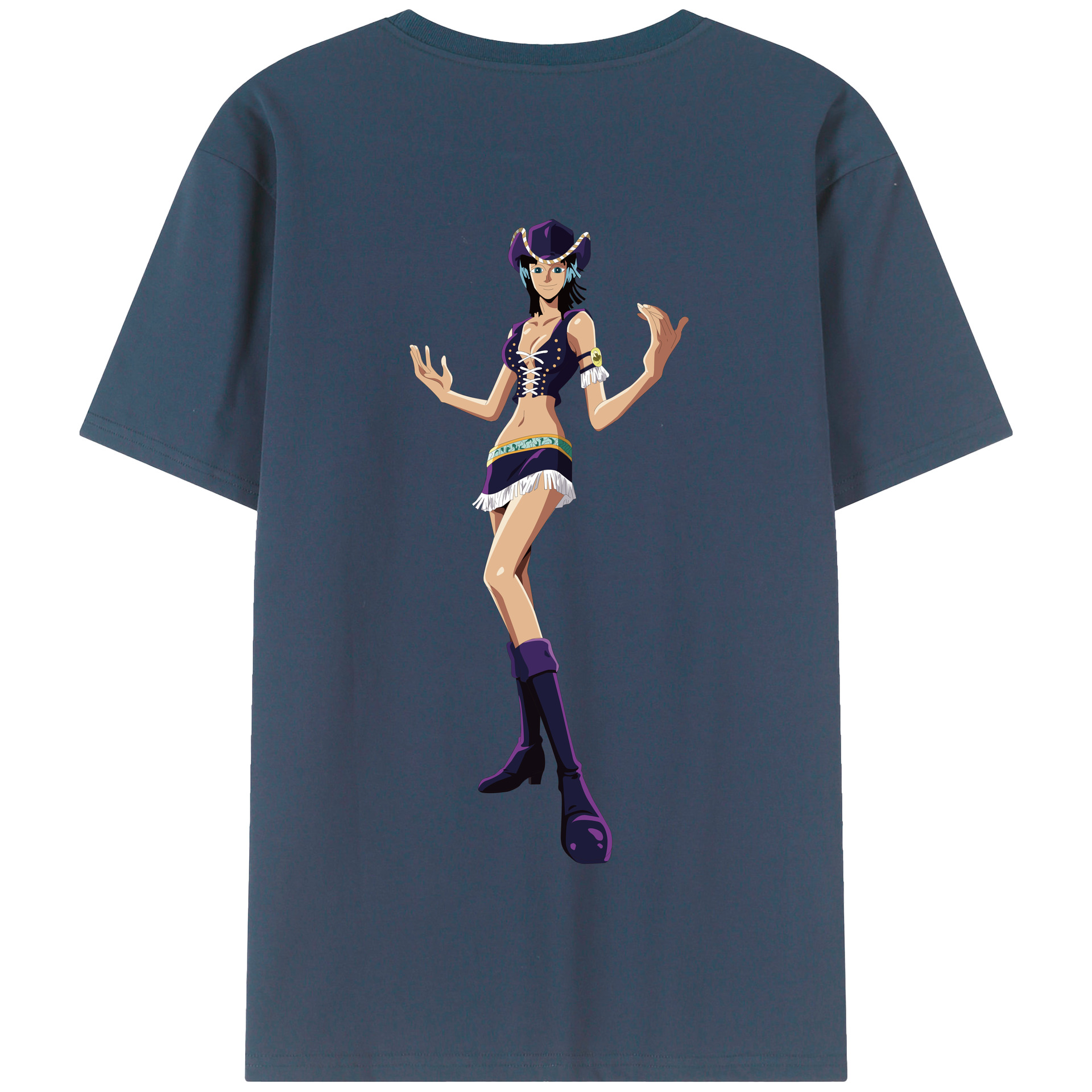 ワンピース ニコ・ロビン ONE PIECE Nico Robin 綿100％半袖Tシャツ（背面プリント）