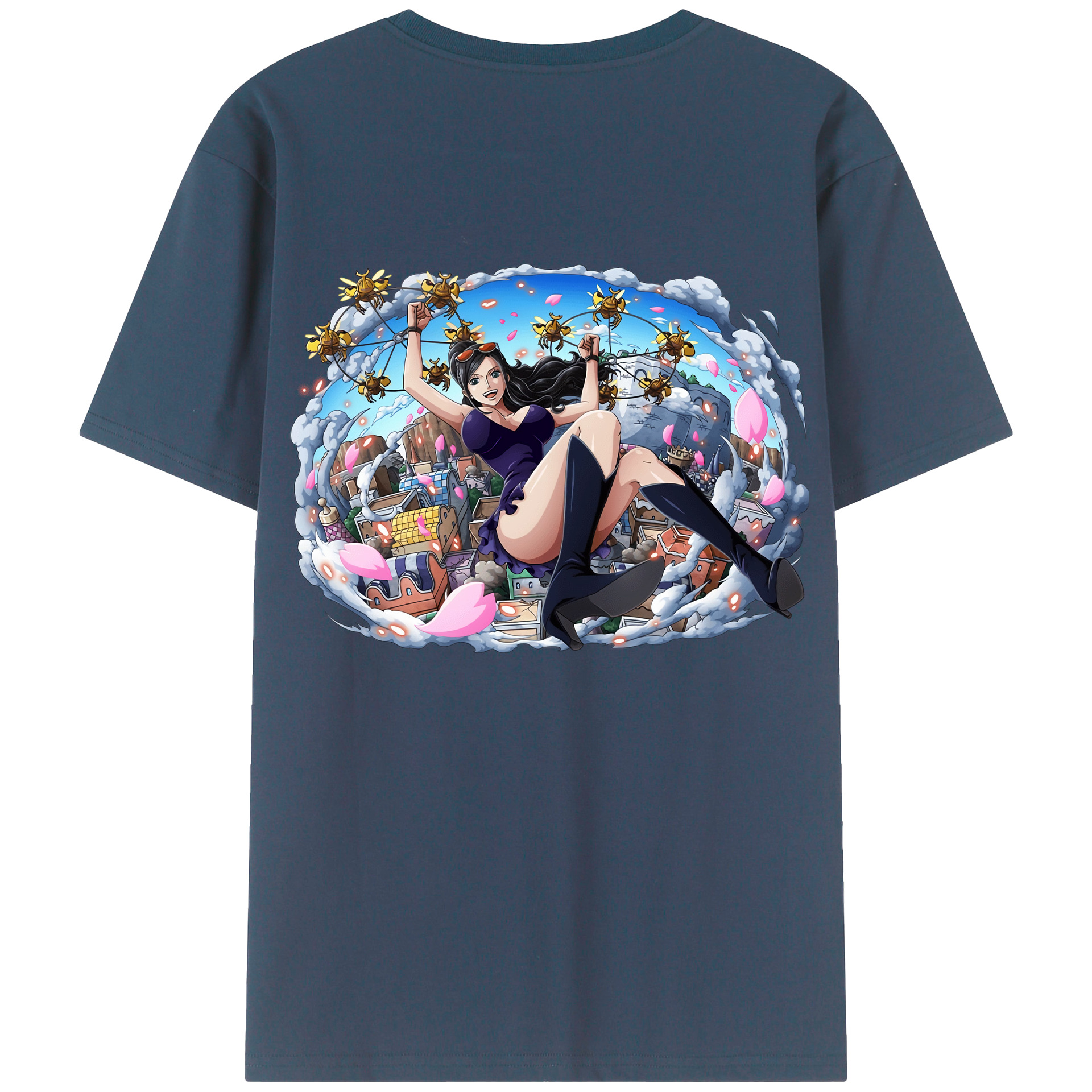 ワンピース ニコ・ロビン ONE PIECE Nico Robin 綿100％半袖Tシャツ（背面プリント）