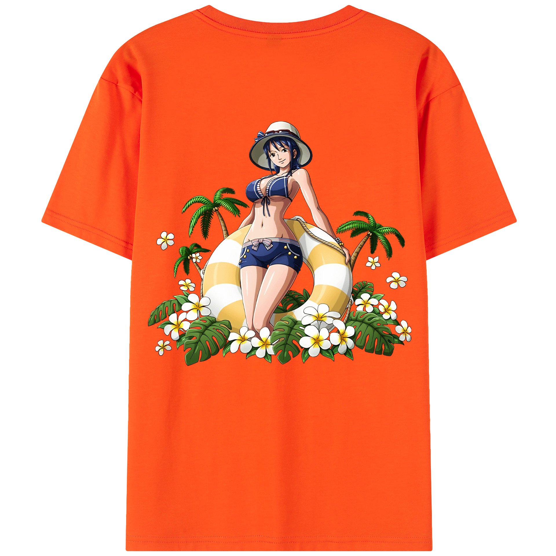 ワンピース ニコ・ロビン ONE PIECE Nico Robin 綿100％半袖Tシャツ（背面プリント）