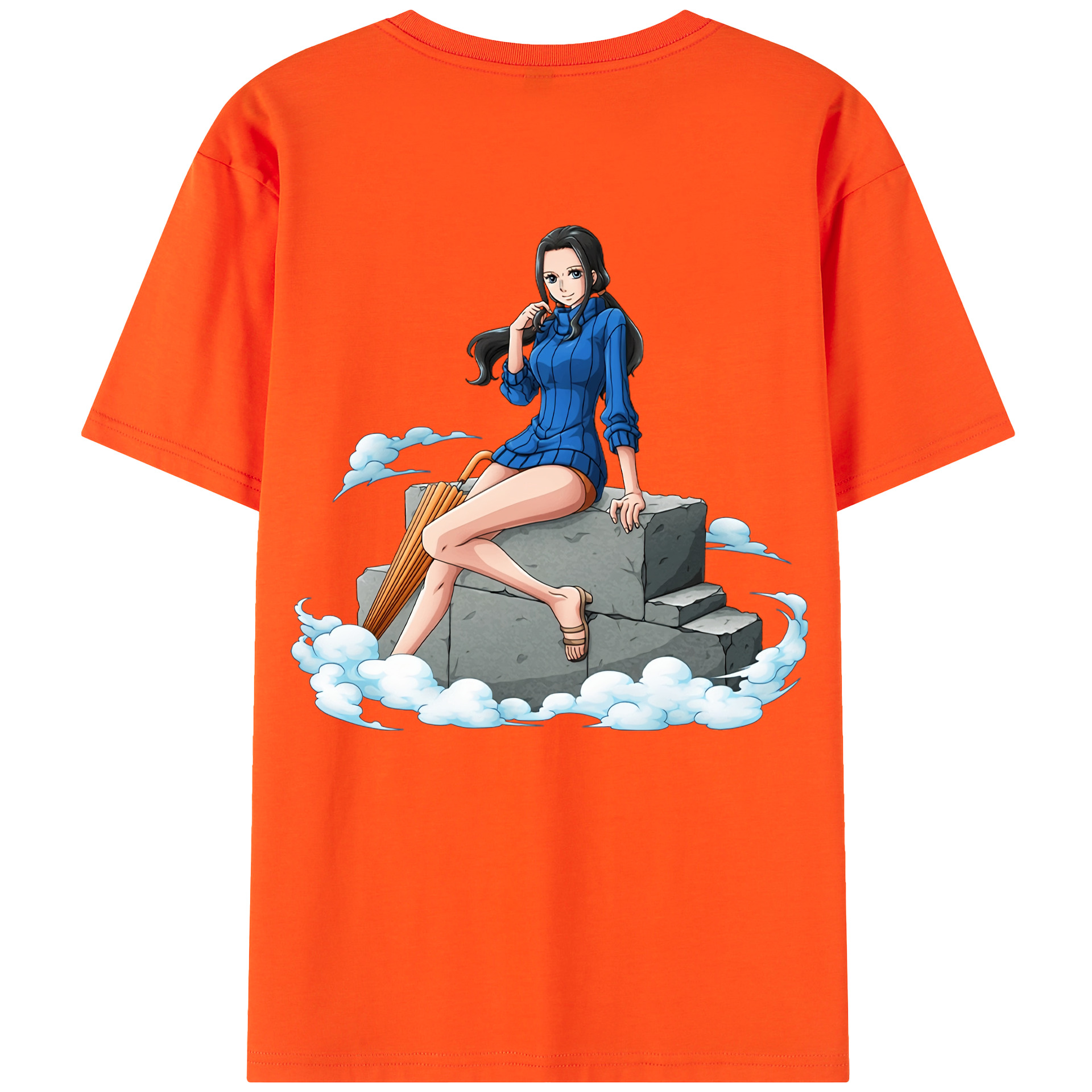 ワンピース ニコ・ロビン ONE PIECE Nico Robin 綿100％半袖Tシャツ（背面プリント）