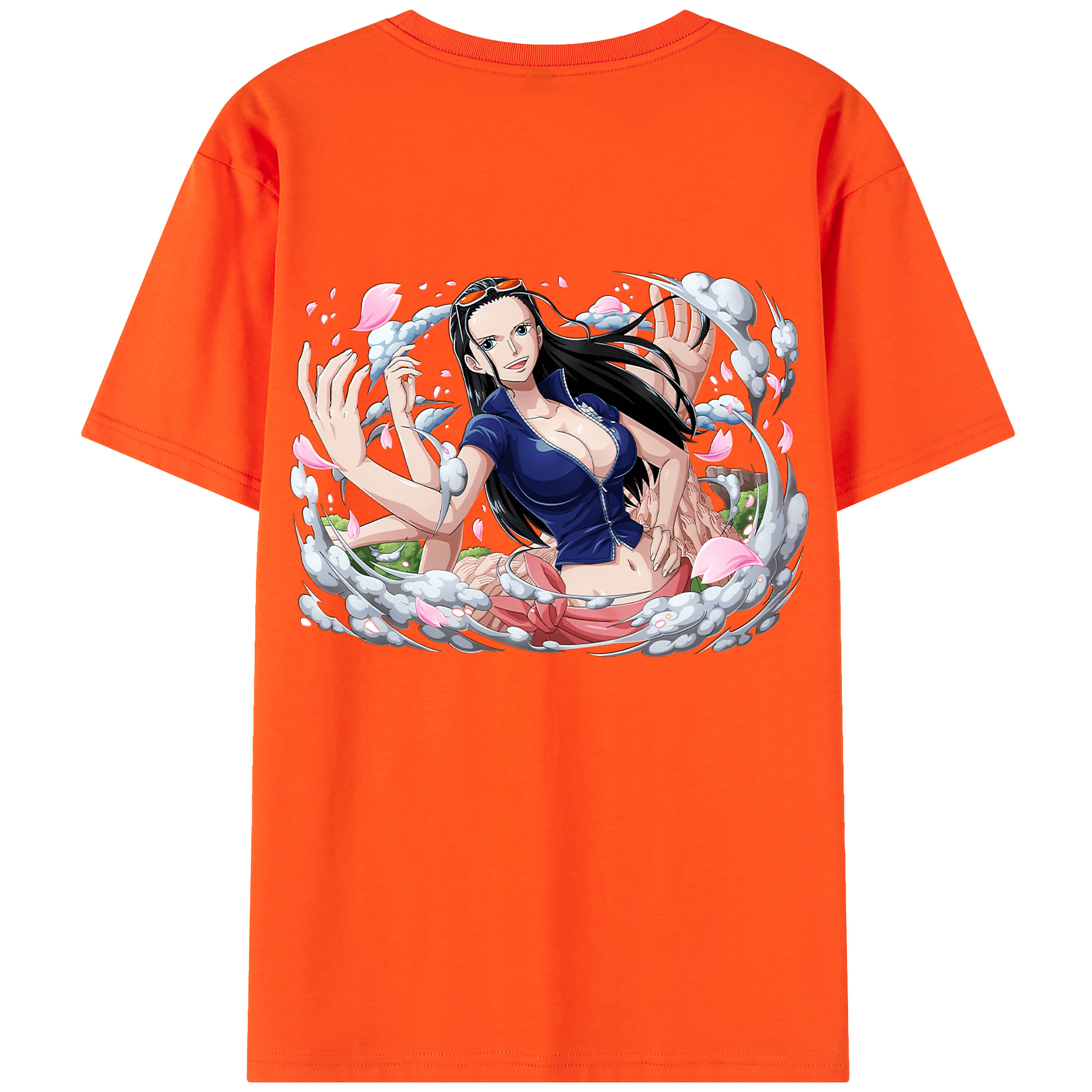 ワンピース ニコ・ロビン ONE PIECE Nico Robin 綿100％半袖Tシャツ（背面プリント）
