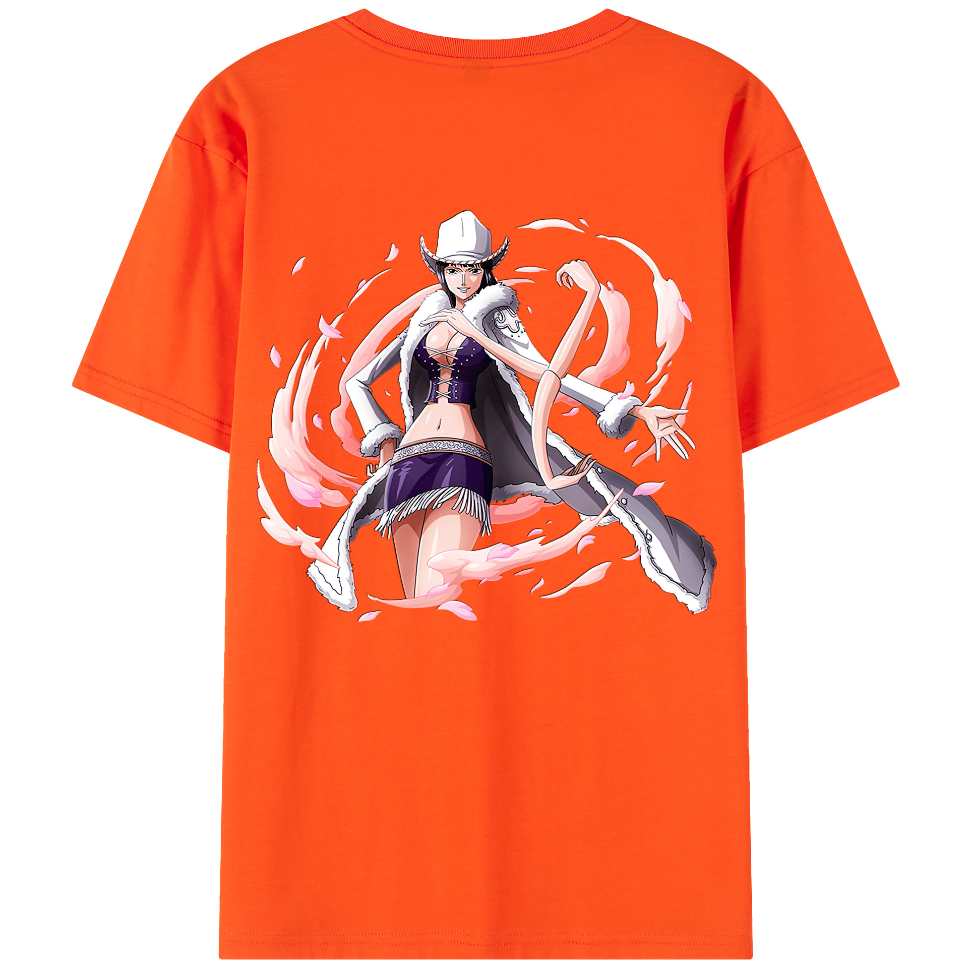 ワンピース ニコ・ロビン ONE PIECE Nico Robin 綿100％半袖Tシャツ（背面プリント）