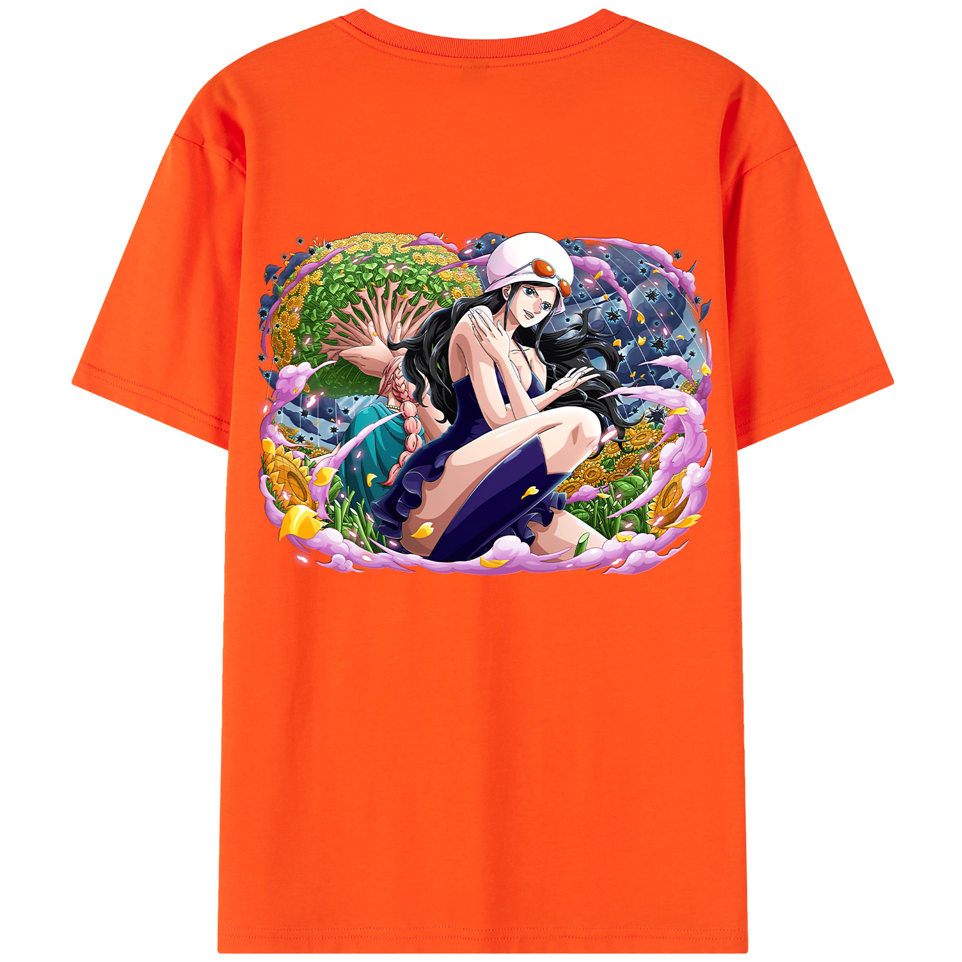 ワンピース ニコ・ロビン ONE PIECE Nico Robin 綿100％半袖Tシャツ（背面プリント）