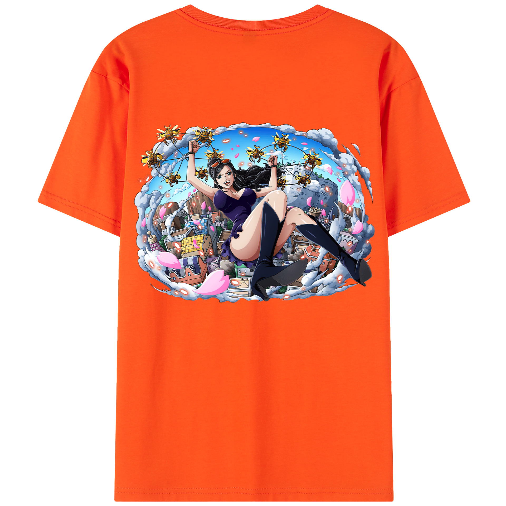 ワンピース ニコ・ロビン ONE PIECE Nico Robin 綿100％半袖Tシャツ（背面プリント）
