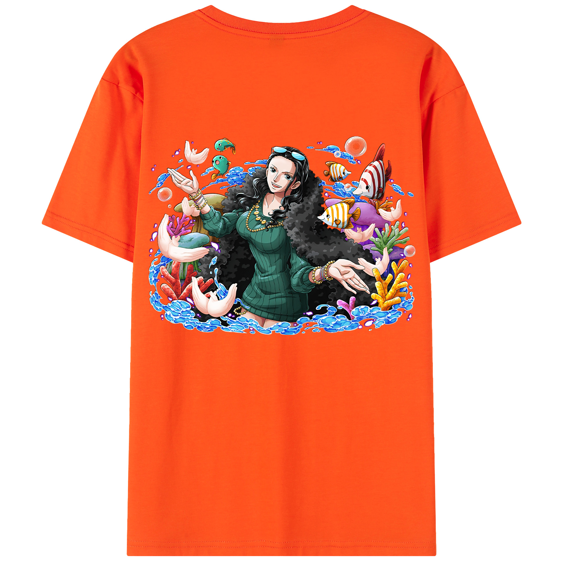 ワンピース ニコ・ロビン ONE PIECE Nico Robin 綿100％半袖Tシャツ（背面プリント）