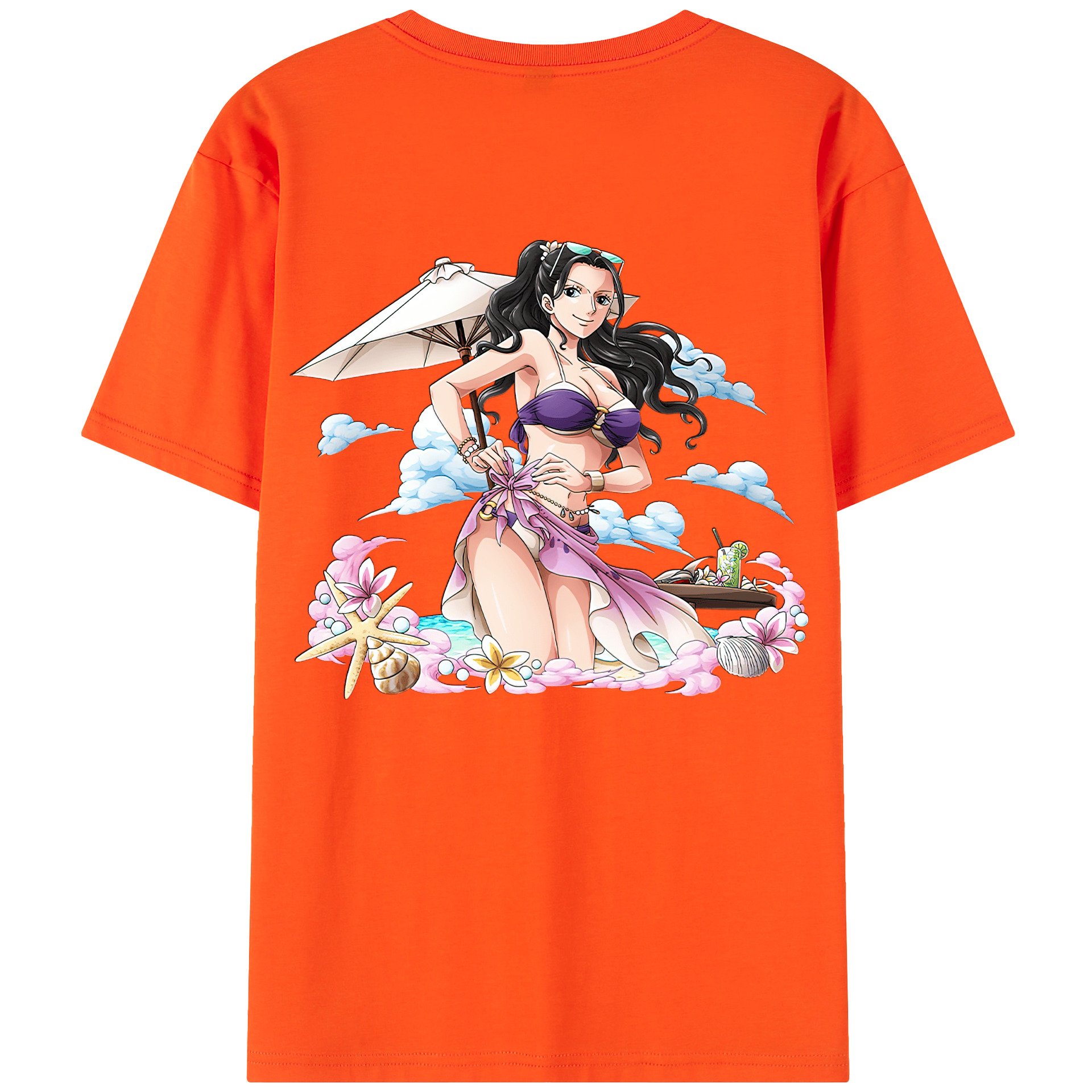 ワンピース ニコ・ロビン ONE PIECE Nico Robin 綿100％半袖Tシャツ（背面プリント）