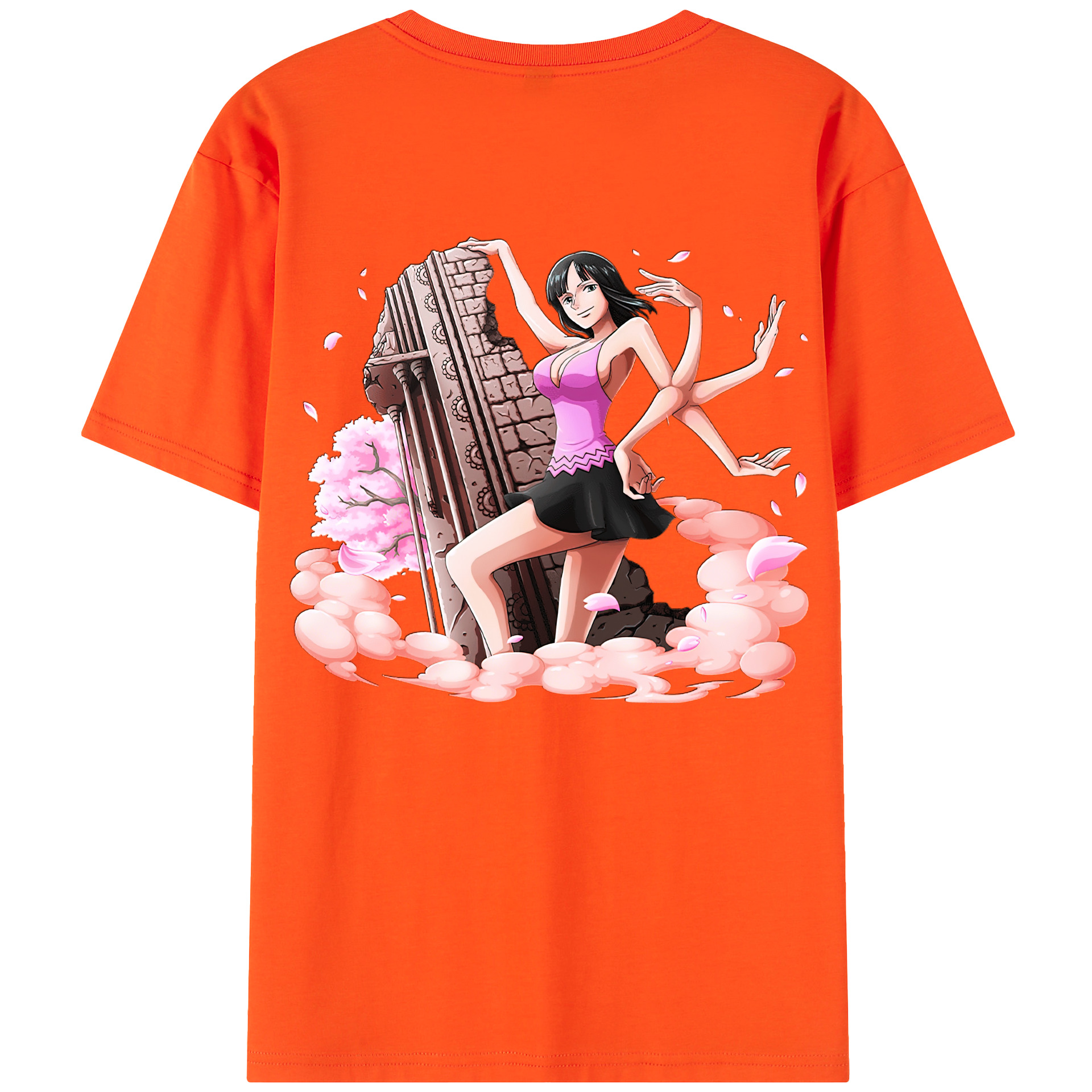 ワンピース ニコ・ロビン ONE PIECE Nico Robin 綿100％半袖Tシャツ（背面プリント）