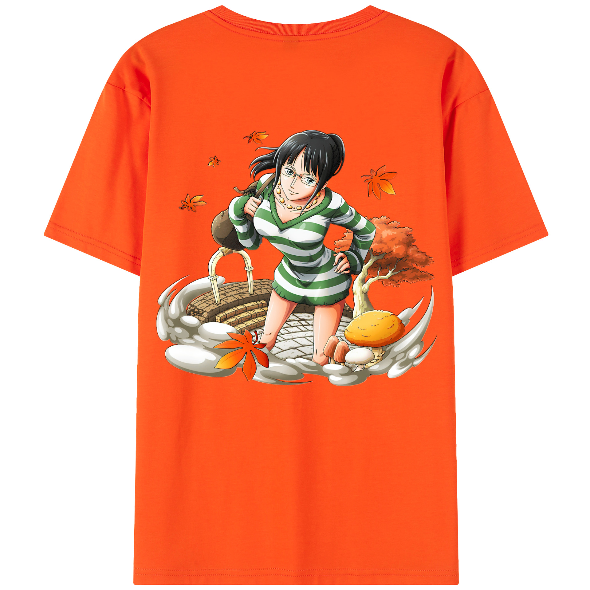 ワンピース ニコ・ロビン ONE PIECE Nico Robin 綿100％半袖Tシャツ（背面プリント）