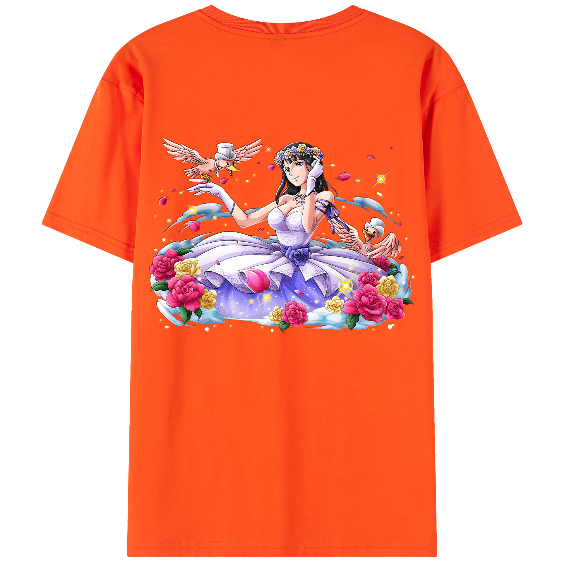 ワンピース ニコ・ロビン ONE PIECE Nico Robin 綿100％半袖Tシャツ（背面プリント）