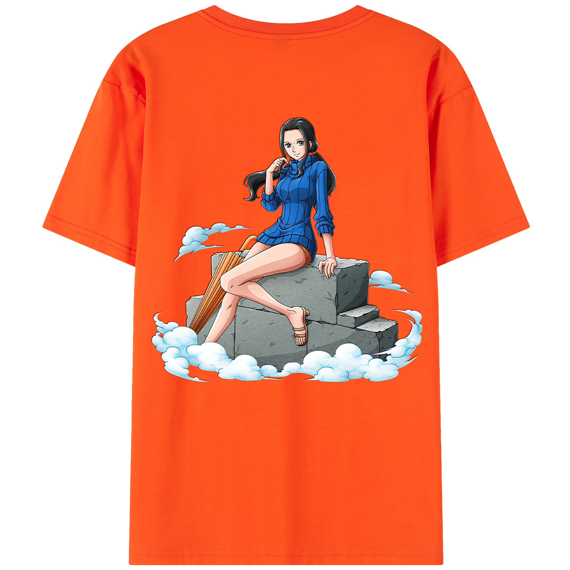 ワンピース ニコ・ロビン ONE PIECE Nico Robin 綿100％半袖Tシャツ（背面プリント）