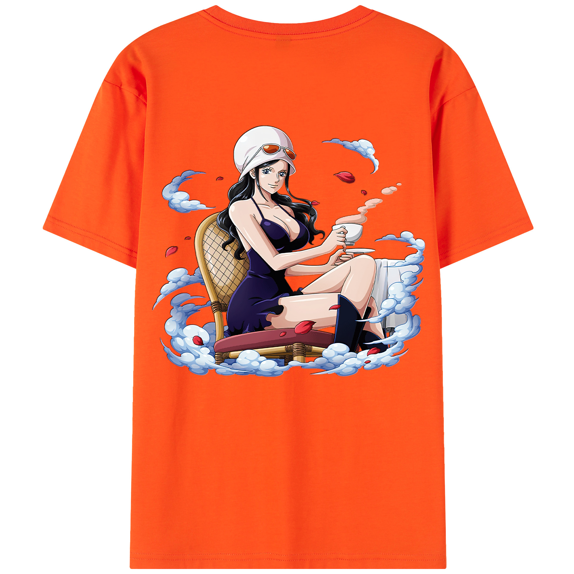 ワンピース ニコ・ロビン ONE PIECE Nico Robin 綿100％半袖Tシャツ（背面プリント）