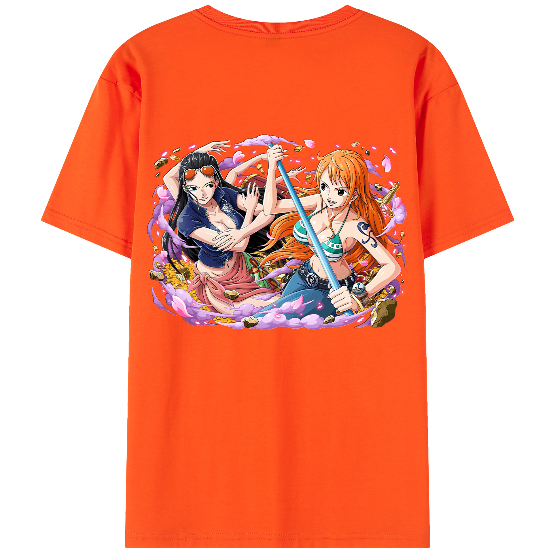 ワンピース ニコ・ロビン ONE PIECE Nico Robin 綿100％半袖Tシャツ（背面プリント）