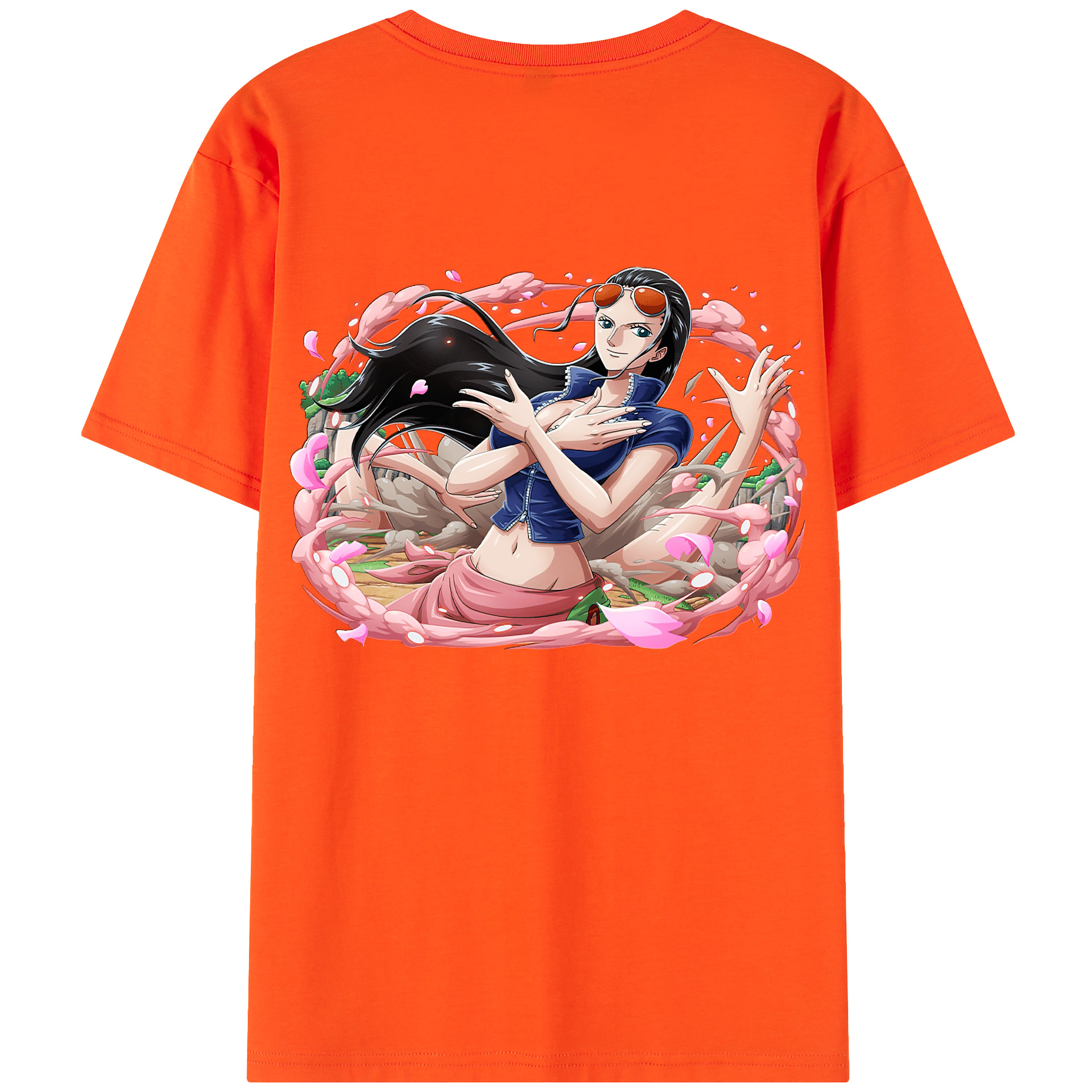 ワンピース ニコ・ロビン ONE PIECE Nico Robin 綿100％半袖Tシャツ（背面プリント）