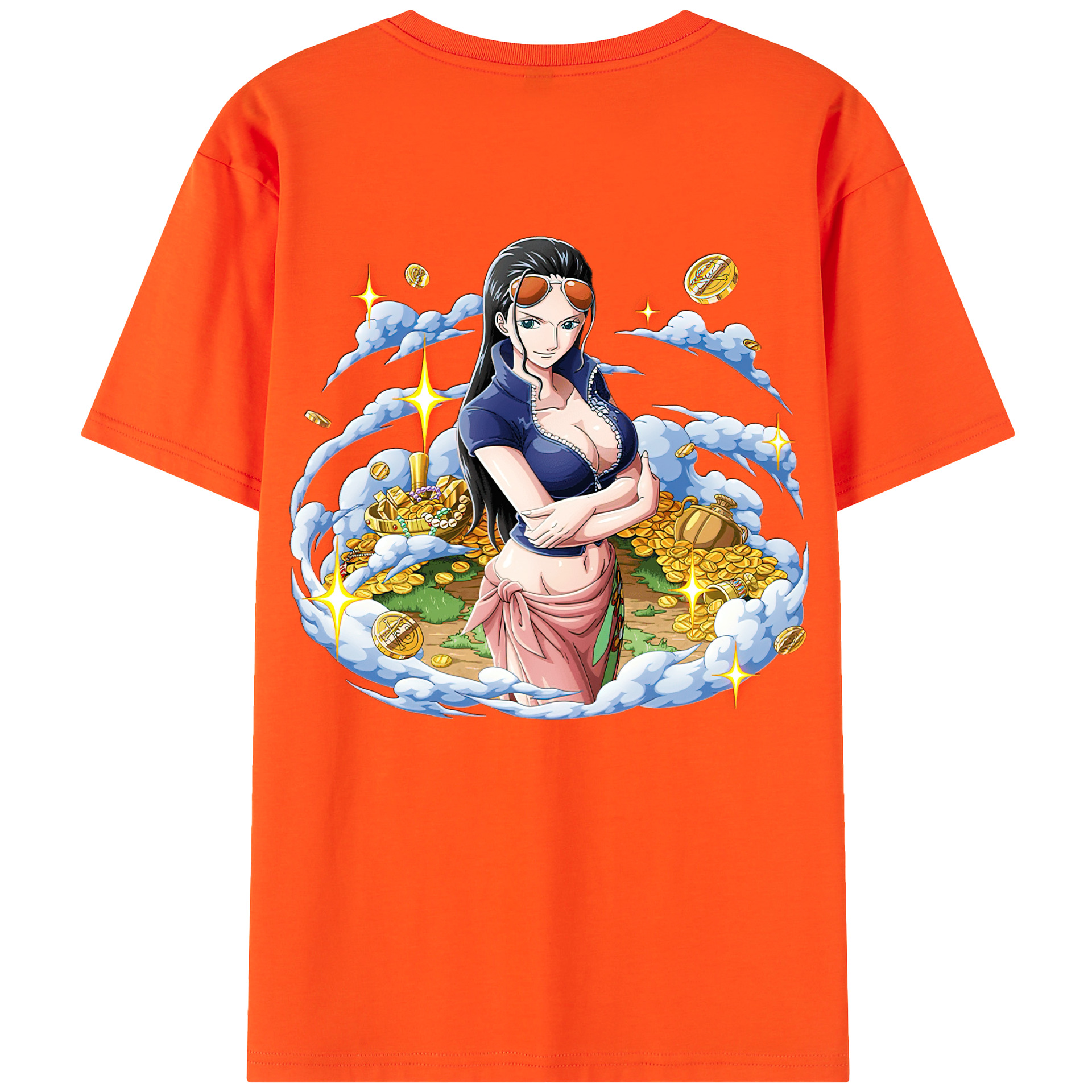 ワンピース ニコ・ロビン ONE PIECE Nico Robin 綿100％半袖Tシャツ（背面プリント）
