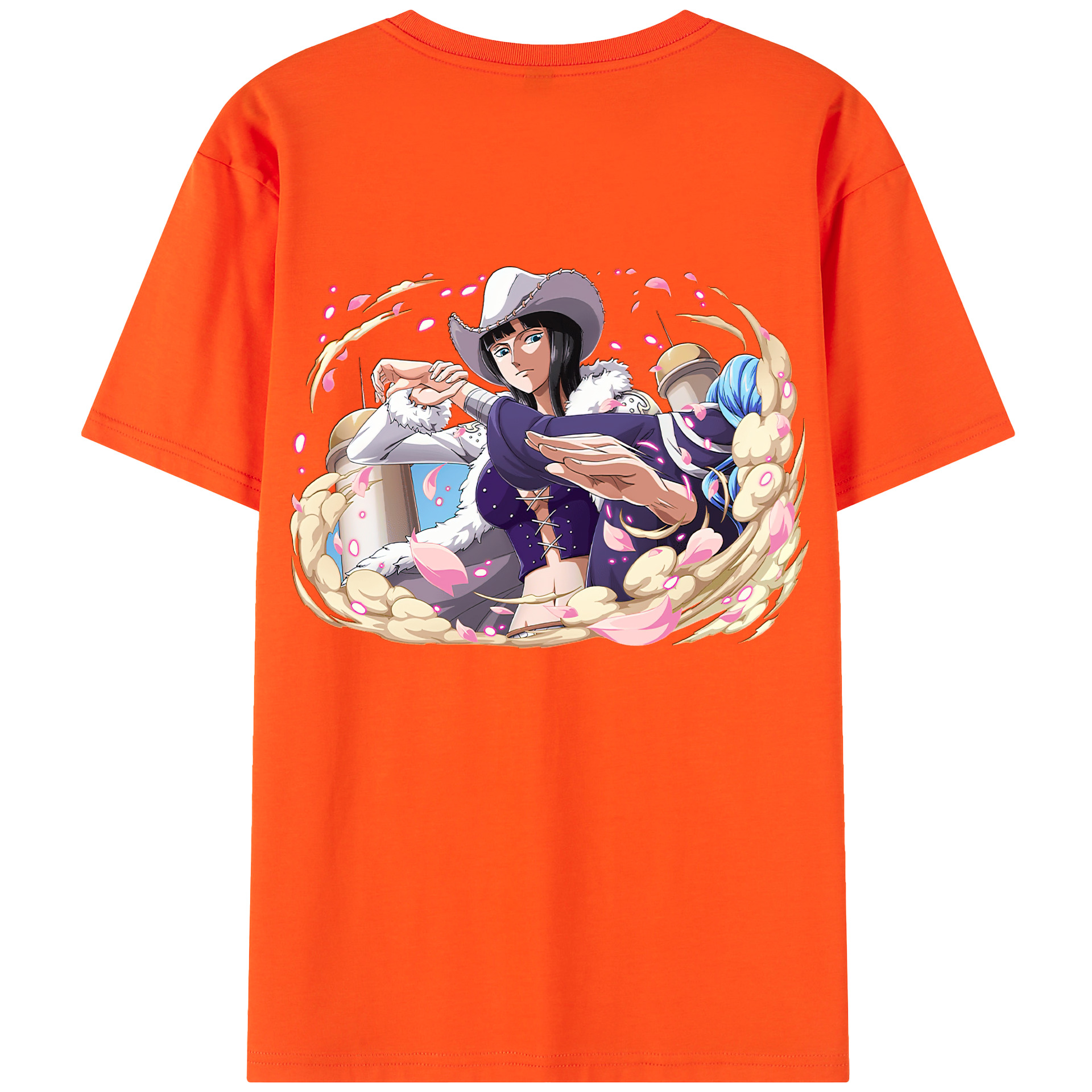 ワンピース ニコ・ロビン ONE PIECE Nico Robin 綿100％半袖Tシャツ（背面プリント）