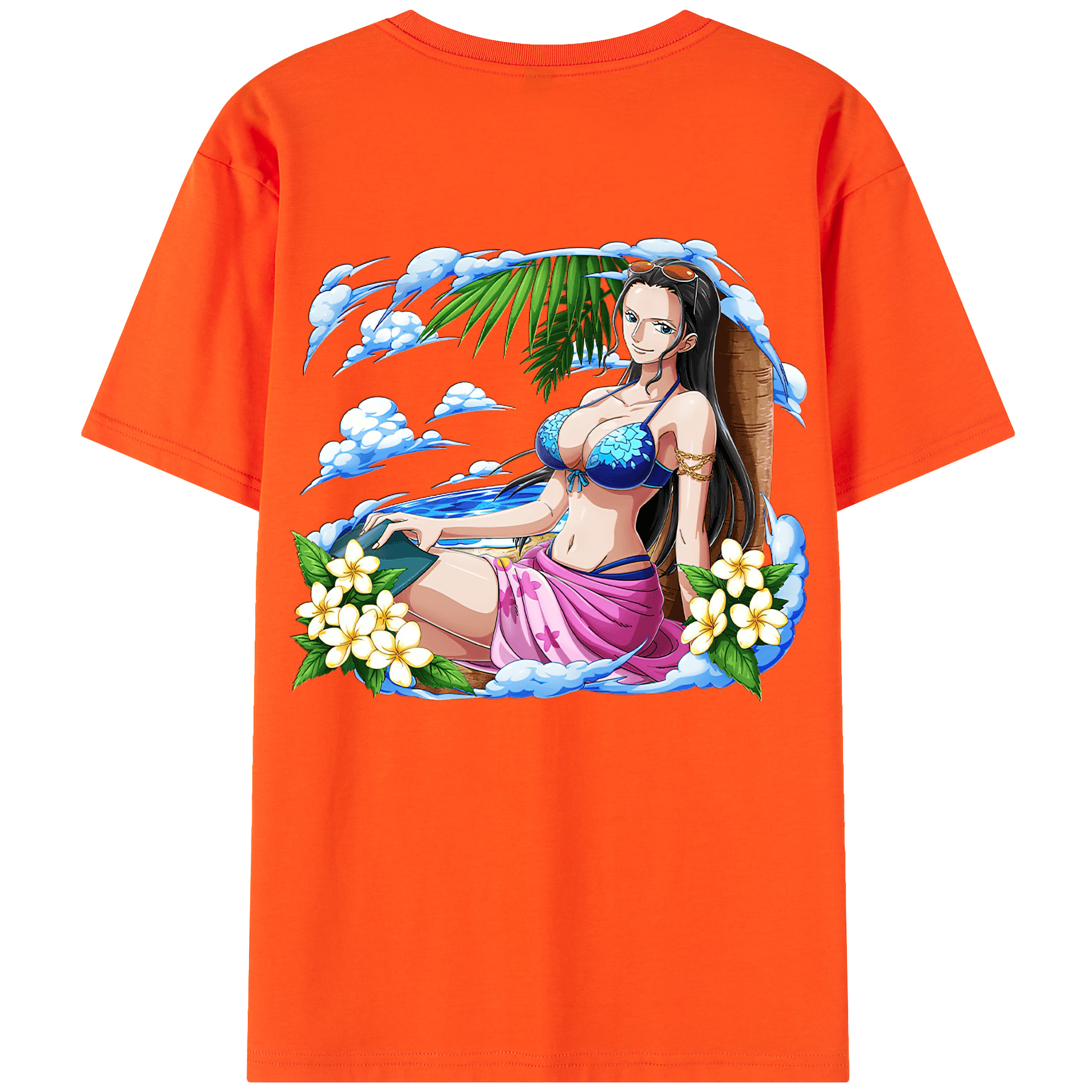 ワンピース ニコ・ロビン ONE PIECE Nico Robin 綿100％半袖Tシャツ（背面プリント）