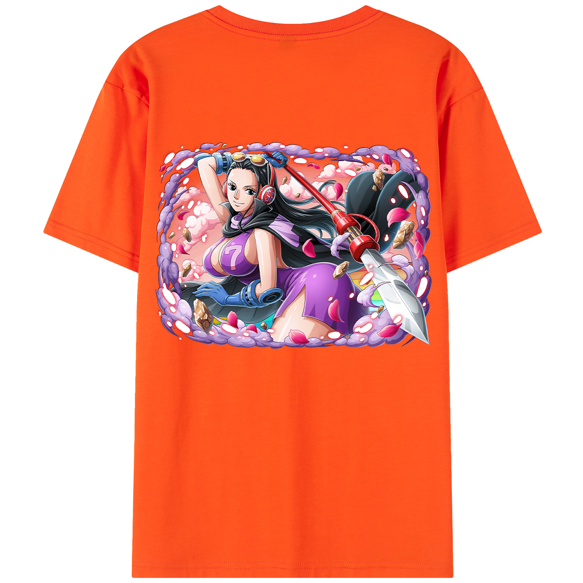 ワンピース ニコ・ロビン ONE PIECE Nico Robin 綿100％半袖Tシャツ（背面プリント）