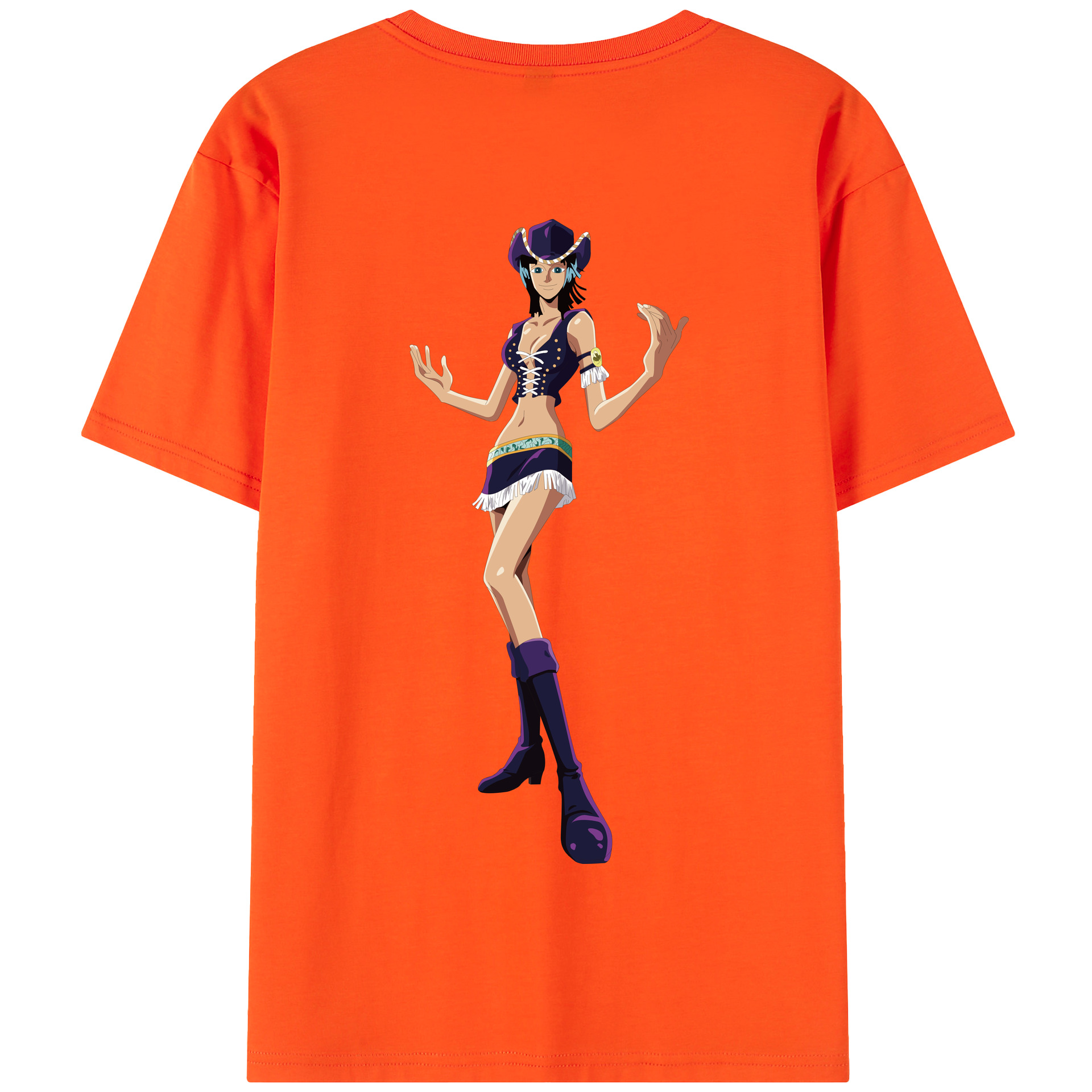 ワンピース ニコ・ロビン ONE PIECE Nico Robin 綿100％半袖Tシャツ（背面プリント）