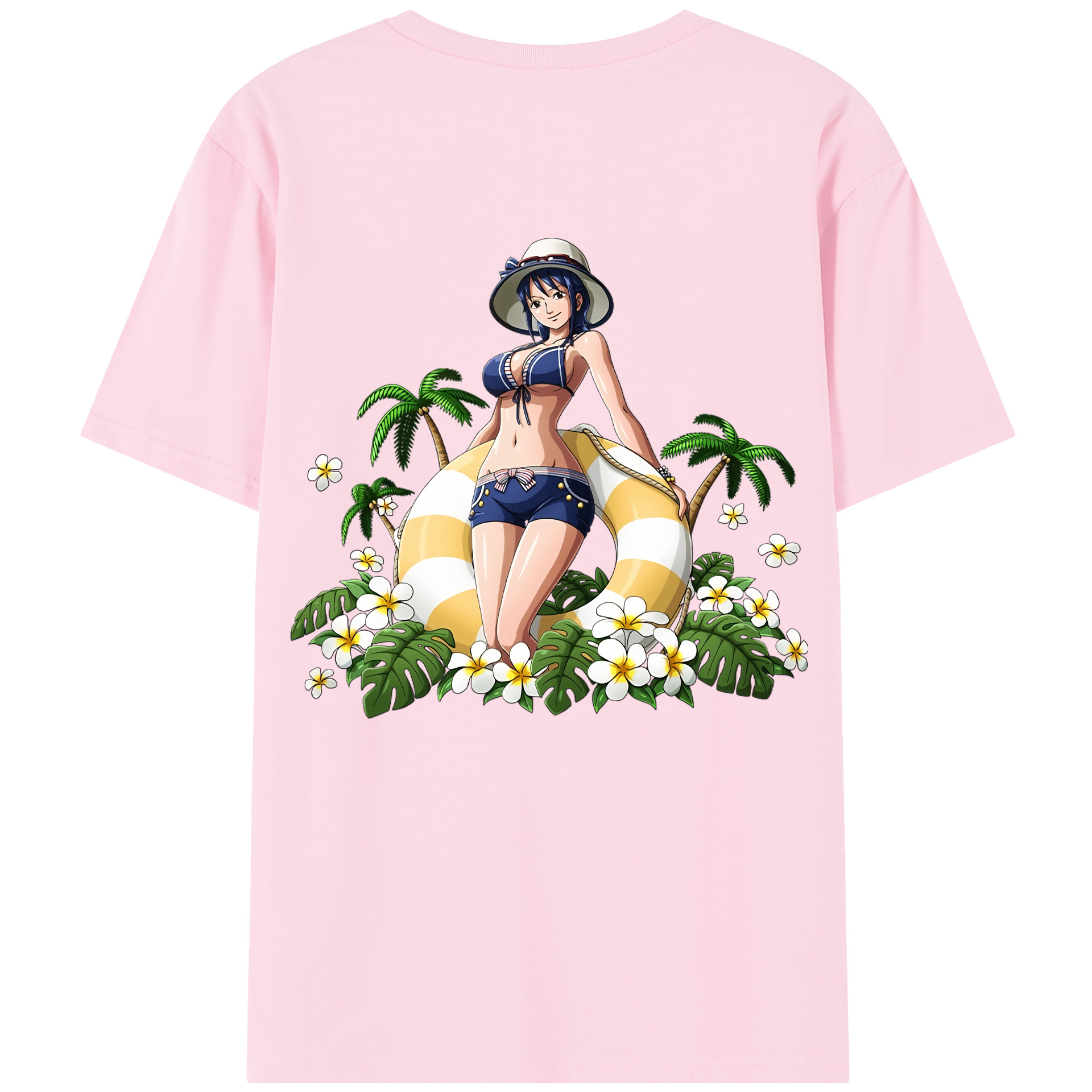 ワンピース ニコ・ロビン ONE PIECE Nico Robin 綿100％半袖Tシャツ（背面プリント）