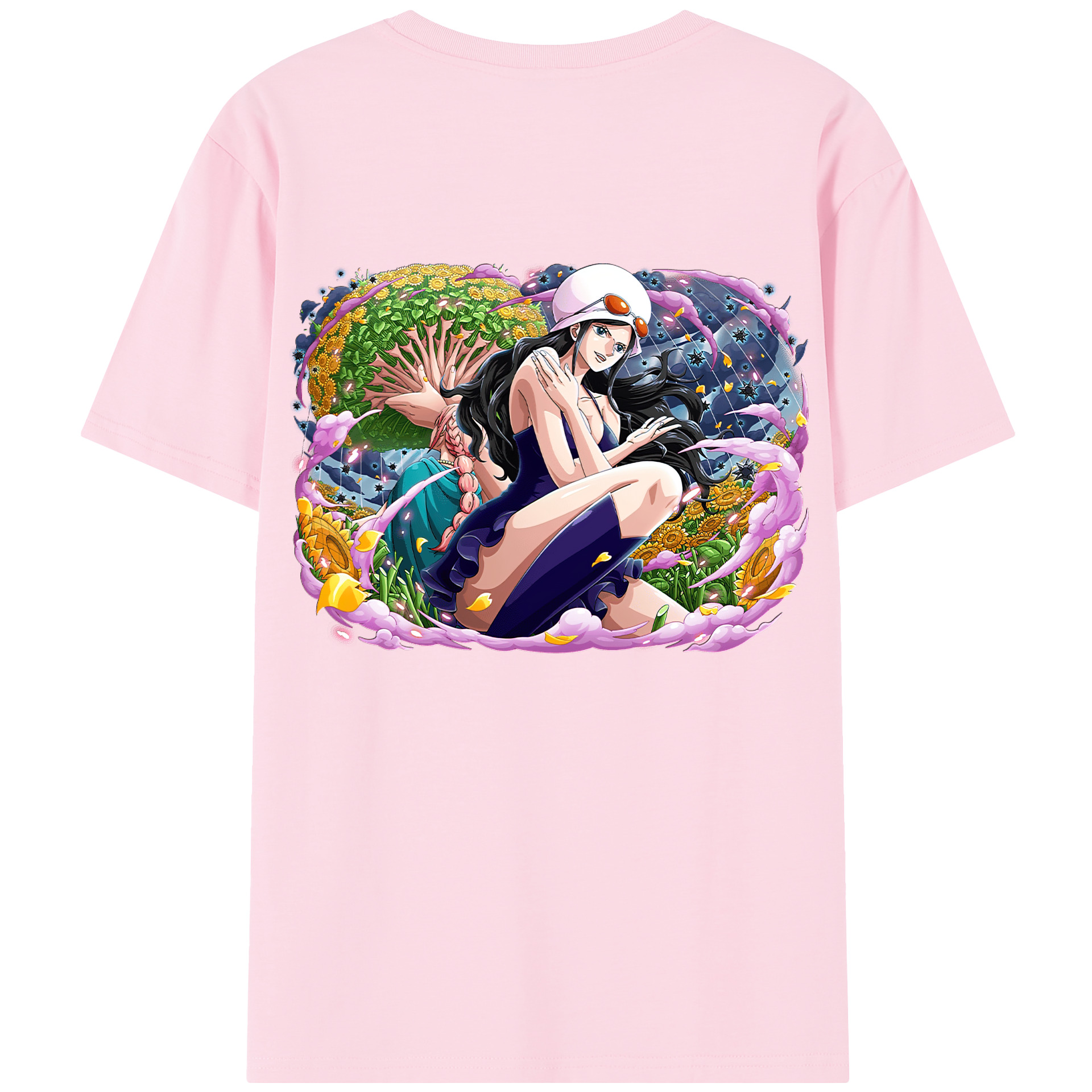 ワンピース ニコ・ロビン ONE PIECE Nico Robin 綿100％半袖Tシャツ（背面プリント）