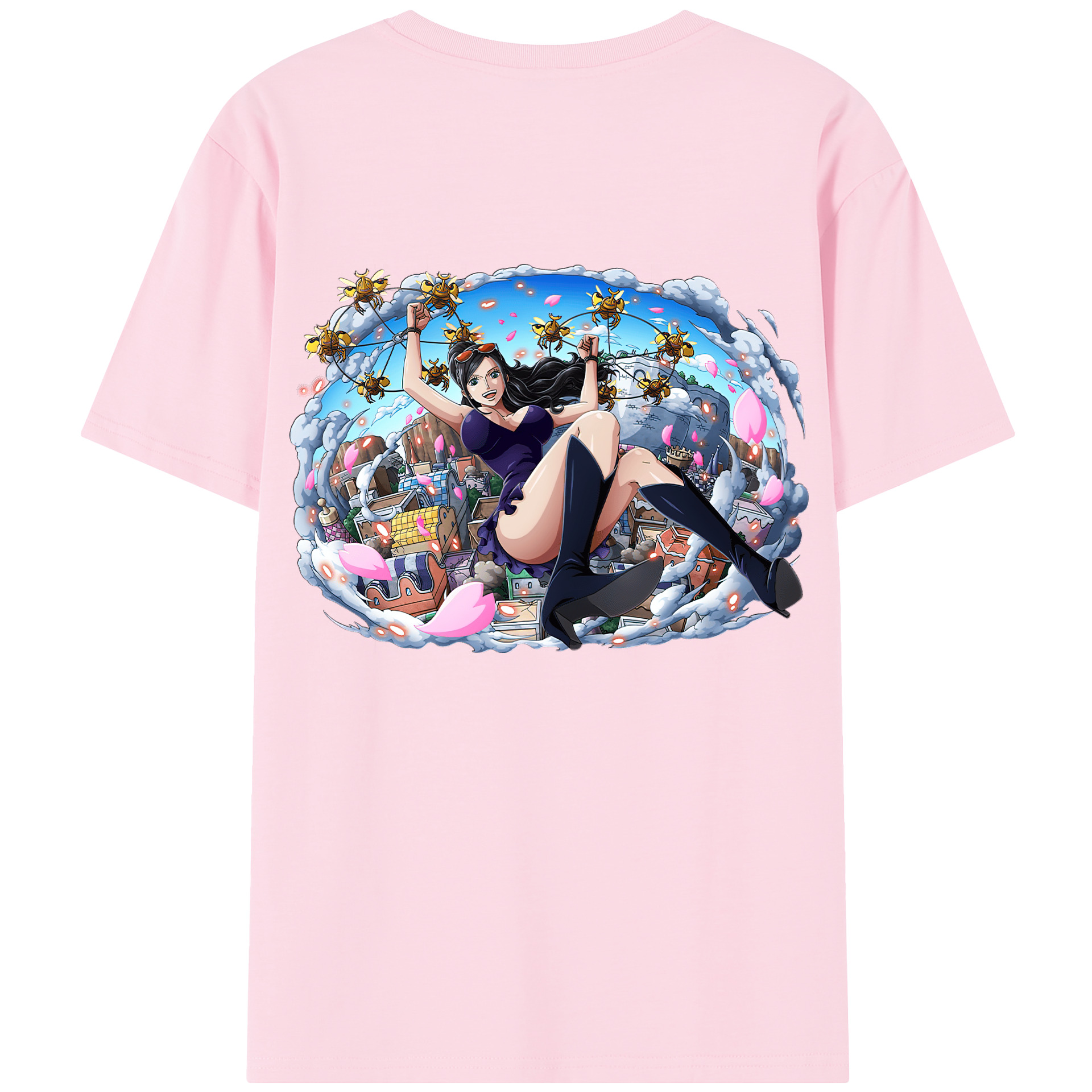 ワンピース ニコ・ロビン ONE PIECE Nico Robin 綿100％半袖Tシャツ（背面プリント）
