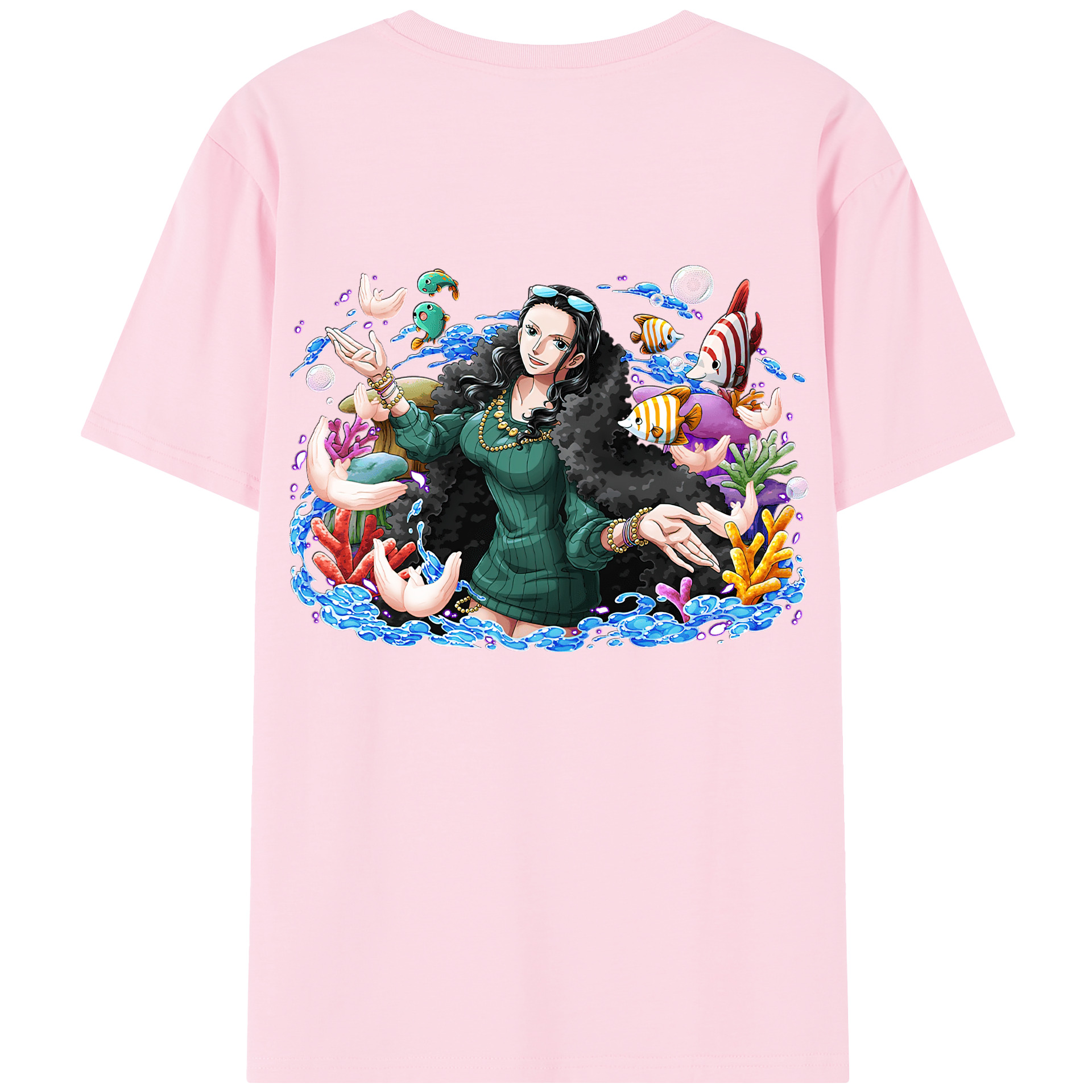 ワンピース ニコ・ロビン ONE PIECE Nico Robin 綿100％半袖Tシャツ（背面プリント）